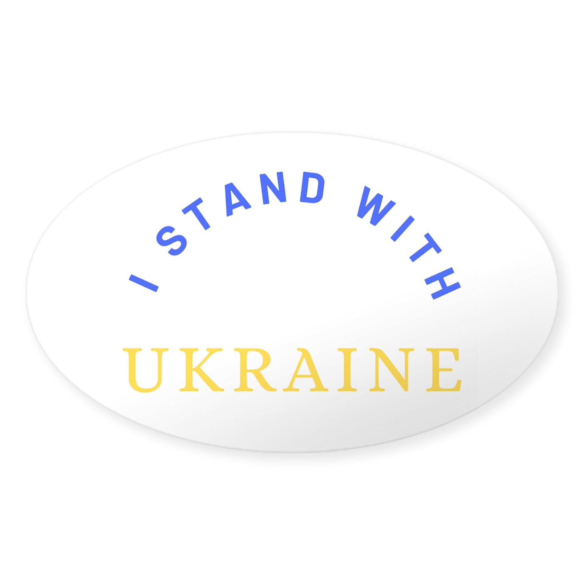 Solidarity with Ukraine Stickers (50pk Oval) - Car & Laptop Decals