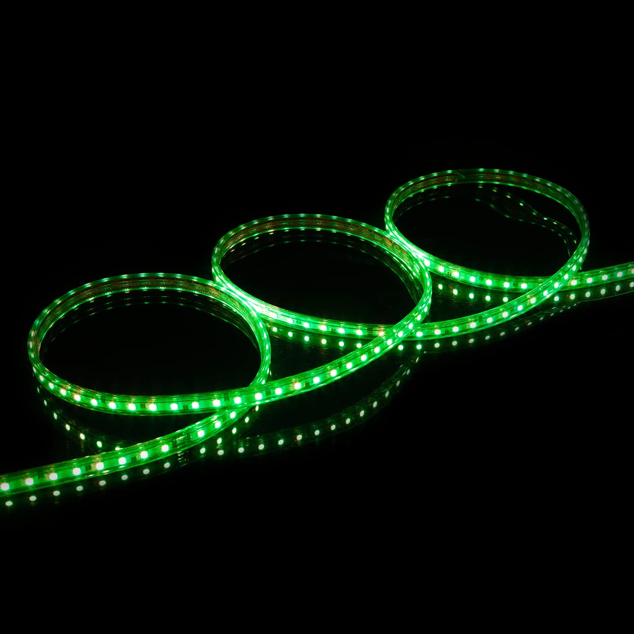 Green LED Strip Light 120V High Output SMD 3528 - 148ft Flexible RGB Lighting for Home Decor, Bedroom, Kitchen, Party & Outdoor Use