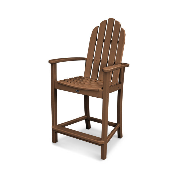 POLYWOOD Classic Adirondack Counter Height Chair - Durable Outdoor Bar Stool for Patio, Deck & Poolside - Weather-Resistant Poly Lumber Furniture