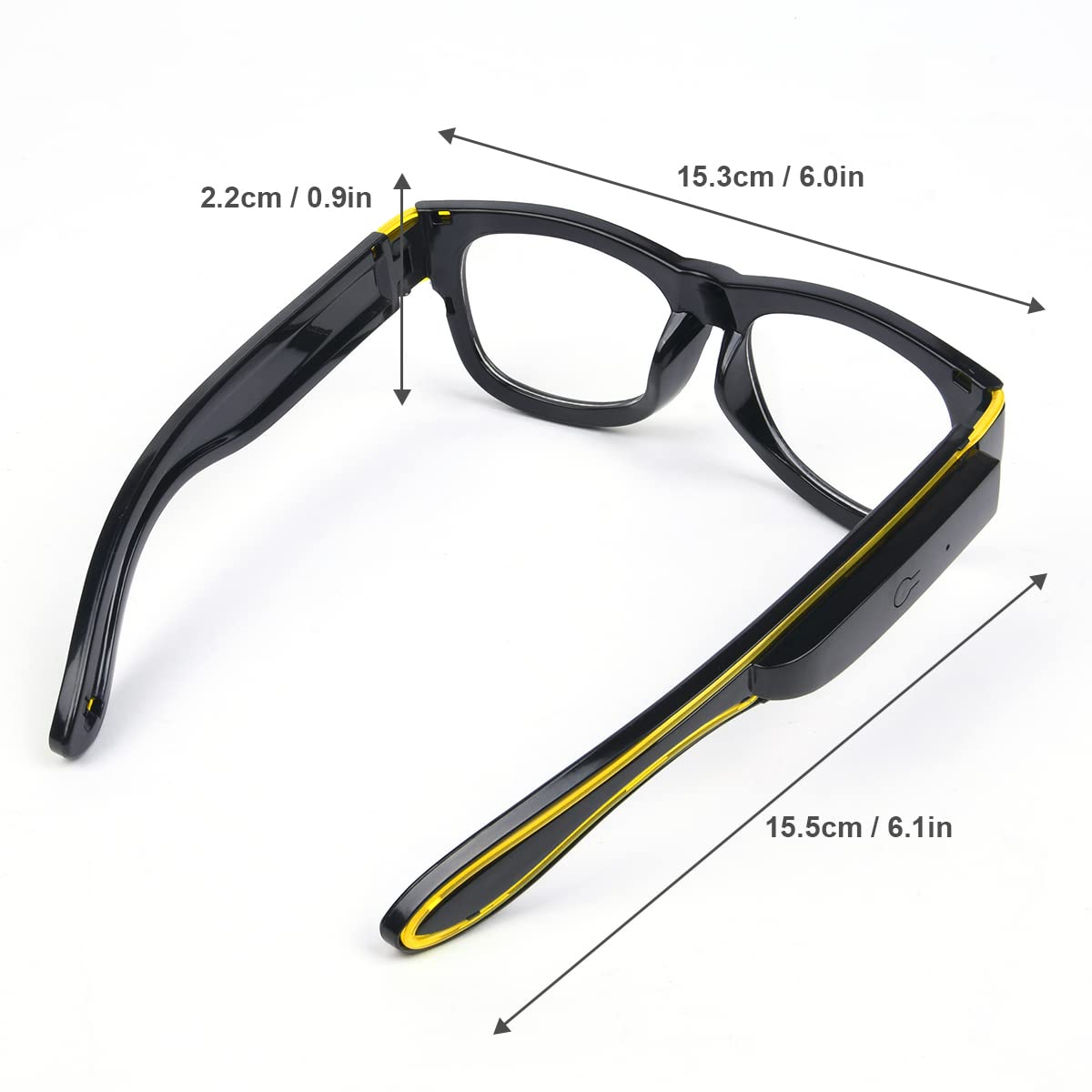 Wireless LED Light Up Glasses - 3 Lighting Modes, Glow in The Dark Party Glasses for DJ, EDM, Halloween, Christmas - Perfect for Nightclubs, Raves, Concerts & Festivals