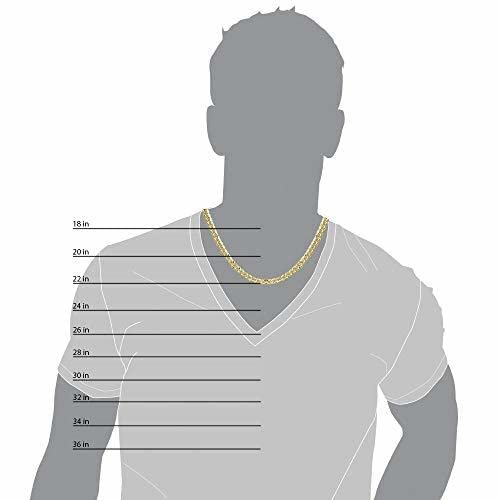 10K Yellow Gold Cuban Chain Necklace for Men - 2.8mm Solid Comfort Curb Link with Lobster Clasp (16