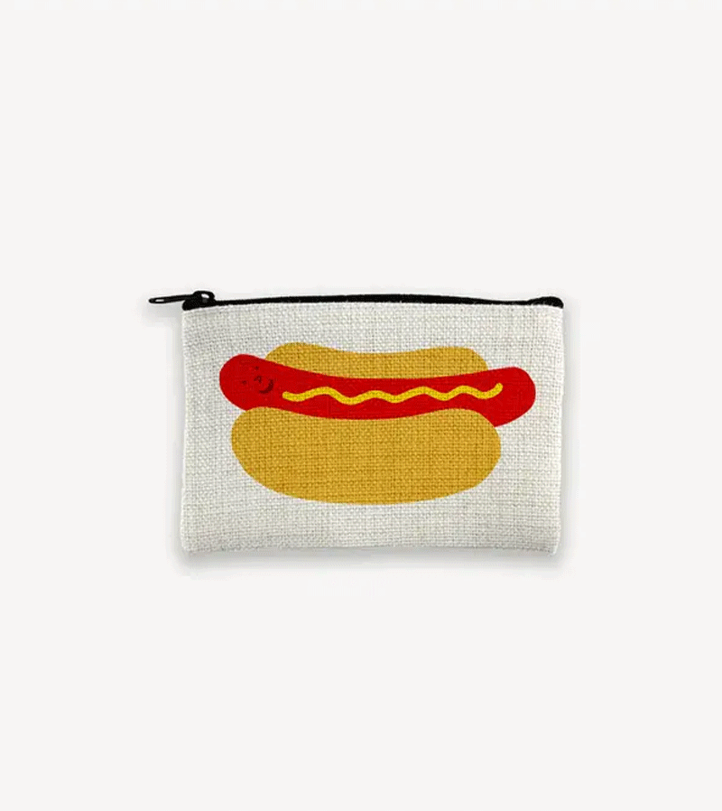 Stylish Hot Dog Zip Purse by Rock Scissor Paper - Fun & Quirky Wallet for Hot Dog Lovers, Perfect for Parties, Cosplay & Everyday Use