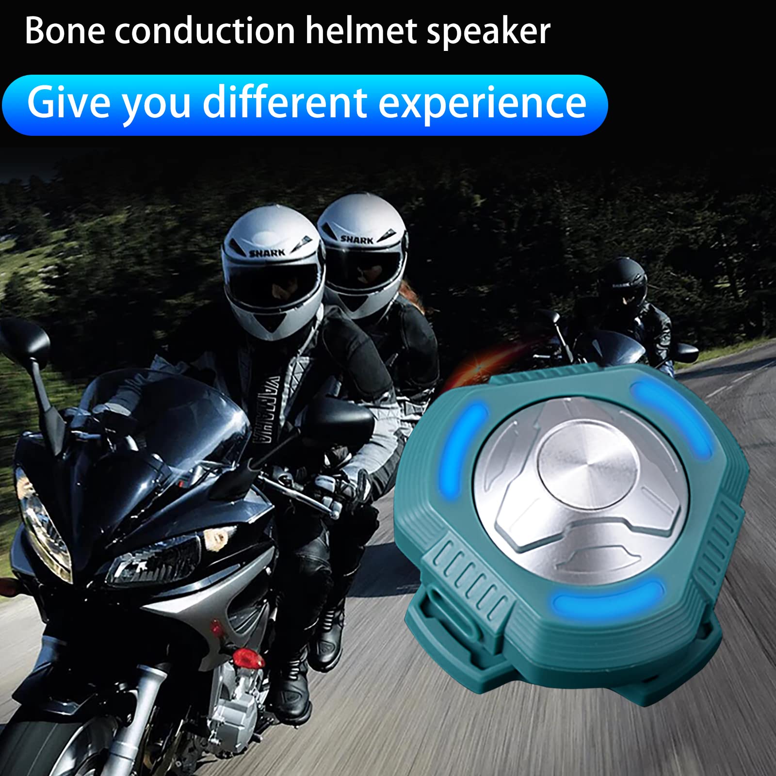 Wireless Motorcycle Bluetooth Helmet Headset with Bone Conduction & DSP Noise Cancellation Mic - IP66 Waterproof, Green - Perfect for Riding, Commuting & Outdoor Adventures
