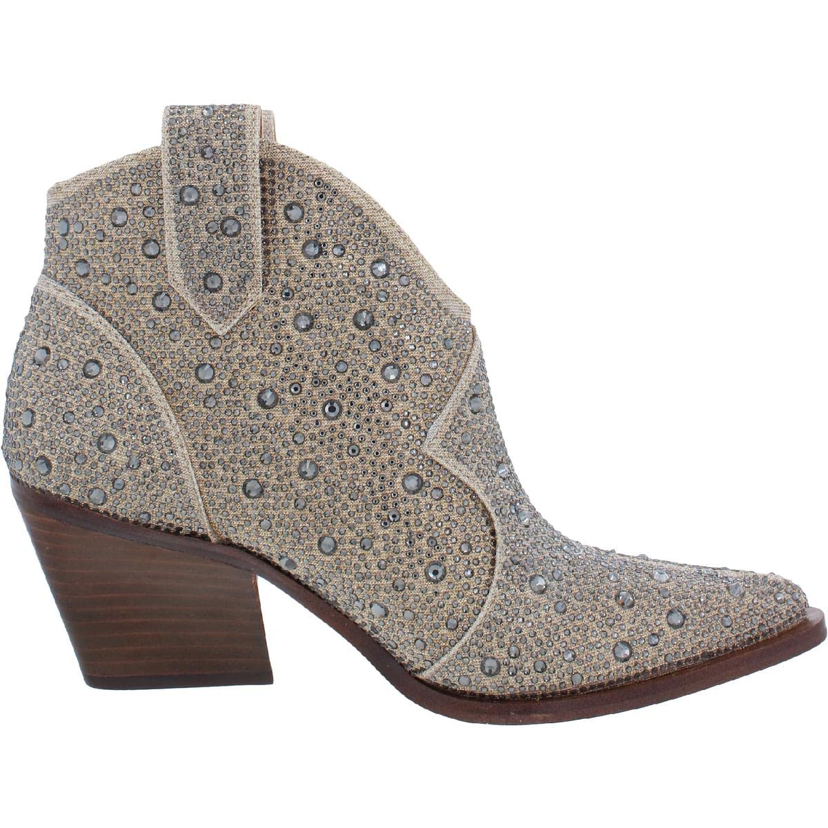 Jessica Simpson Women's Zadie 2 Rhinestone Embellished Pointed Toe Cowboy Boots - Stylish Western Boots for Country Dancing, Concerts & Fashion Outfits
