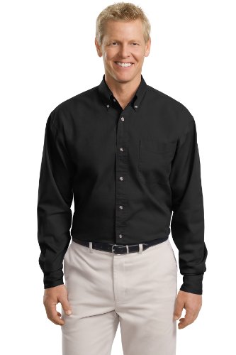 Port Authority Men's Tall Long Sleeve Twill Shirt - Comfortable Workwear for Business Casual & Outdoor Activities