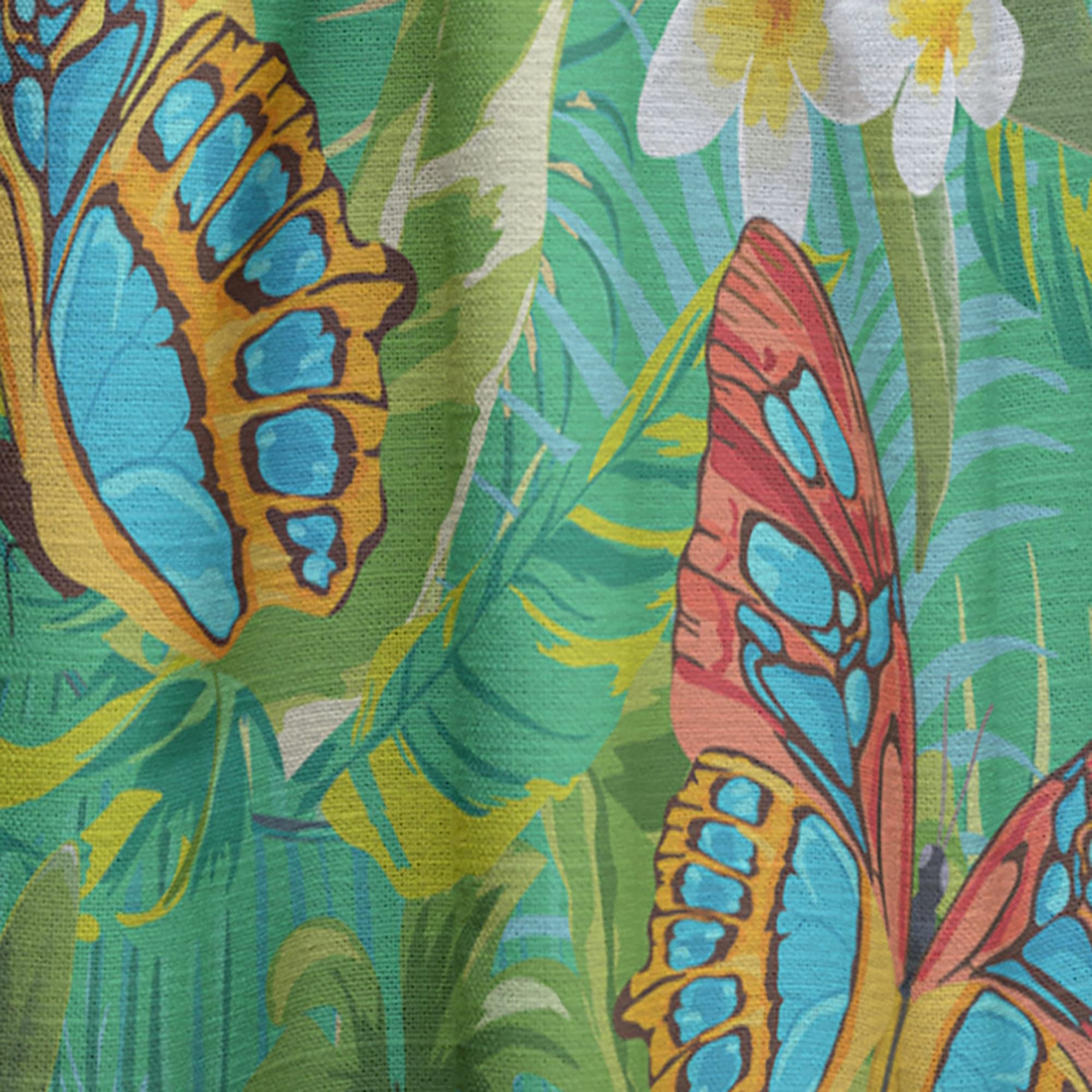 DesignQ Tropical Floral Butterfly Blackout Curtains - Thermal Insulated Single Panel (52x84 Inches) for Bedroom & Living Room - Elegant Window Treatment for Home Decor & Sun Protection