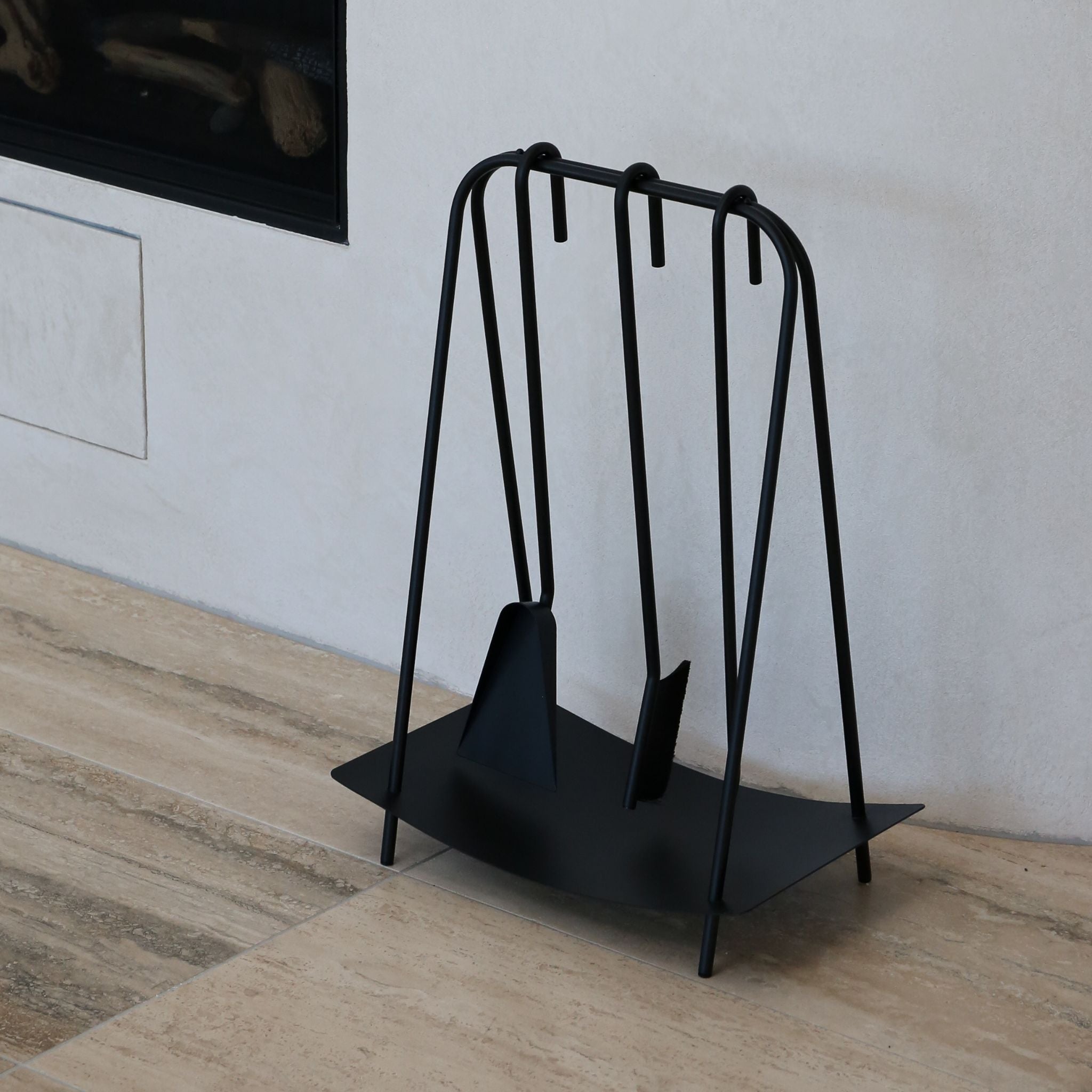 FERM LIVING Black Port Fireplace Tools Set - Modern Fireplace Accessories for Home & Outdoor Use