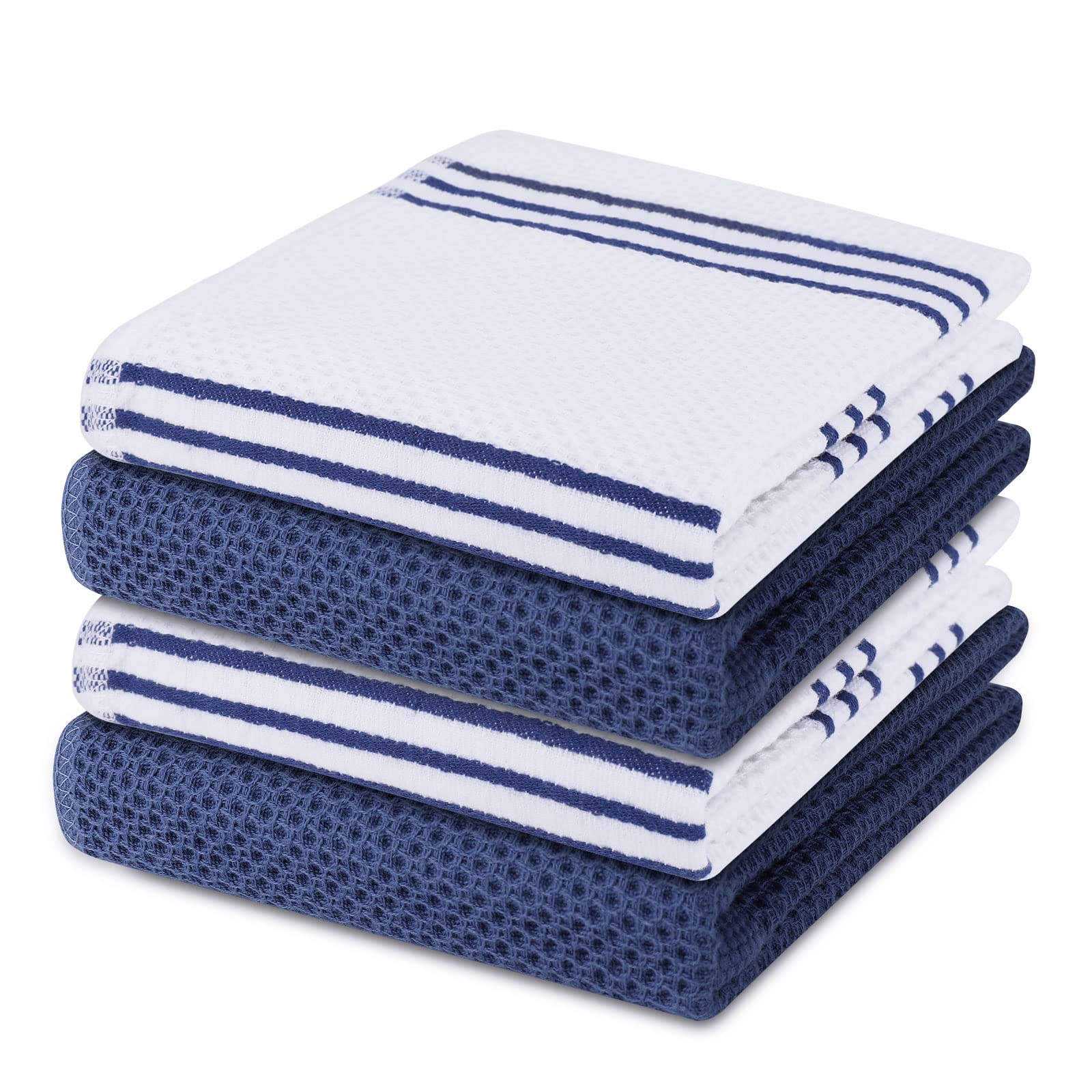 Homaxy Cotton Waffle Kitchen Towels 4-Pack - Super Absorbent for Dishes & Cleaning