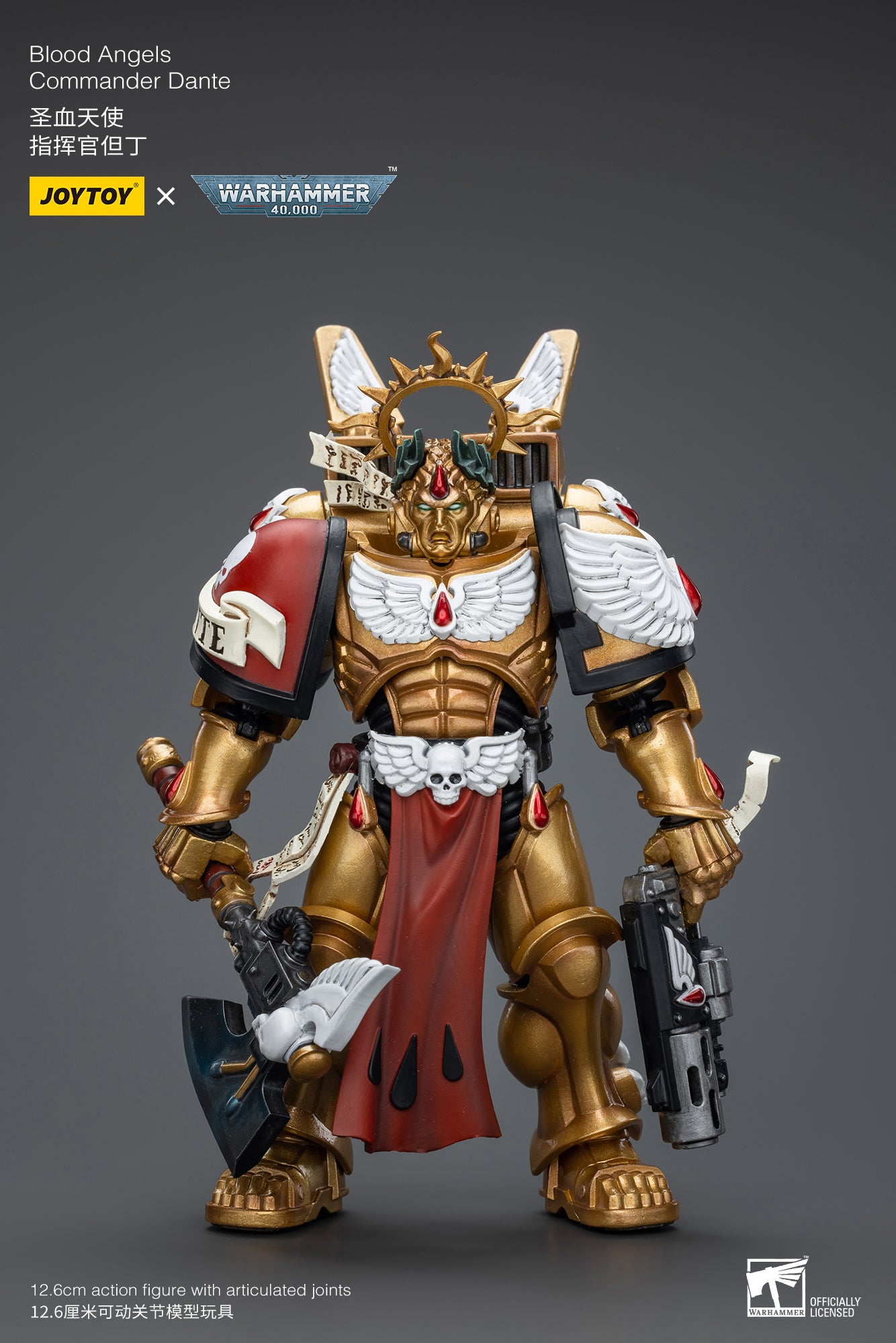 Pre Order JOYTOY 1/18 Scale Warhammer 40K Blood Angels Commander Dante Action Figure - Reissue Collectible Model for Display & Gaming Scenes