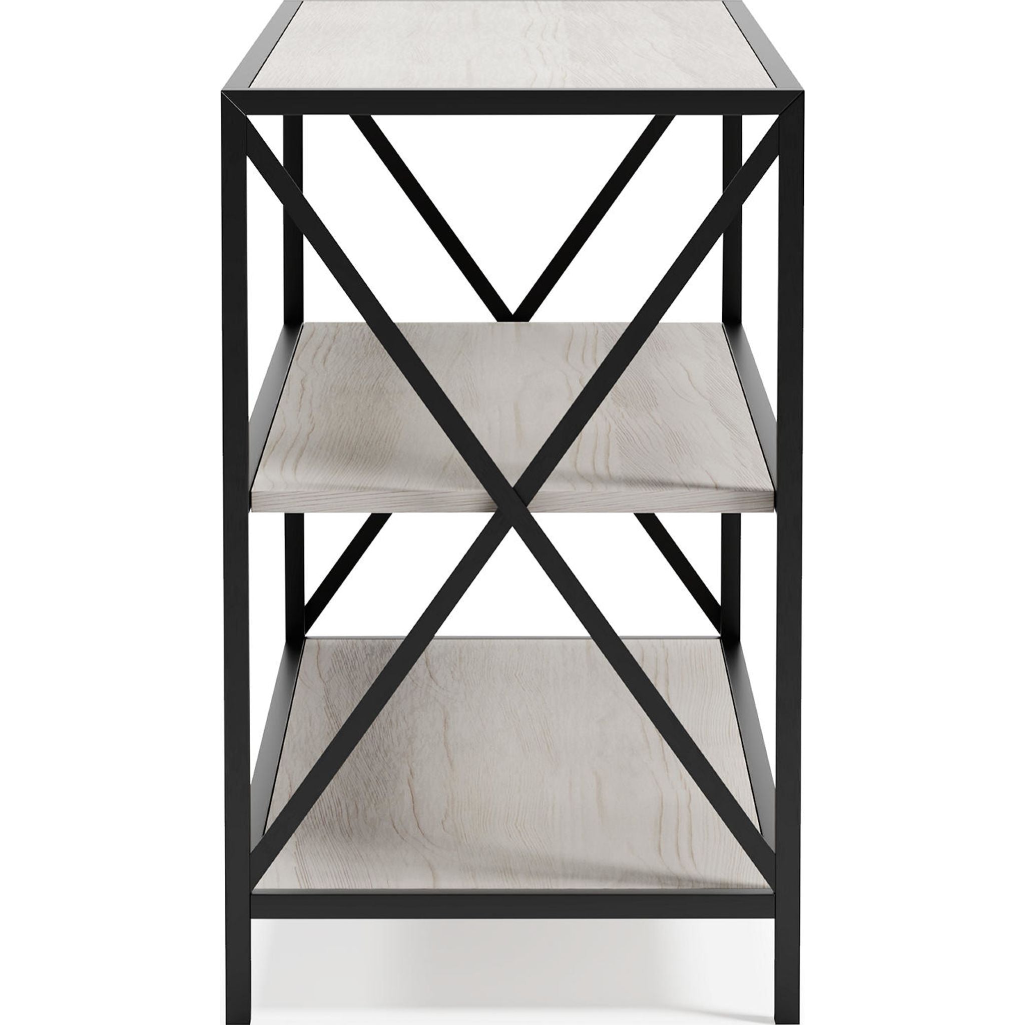 Bayflynn Bookcase - White & Black - Modern Bookshelf for Home, Office & Library Storage