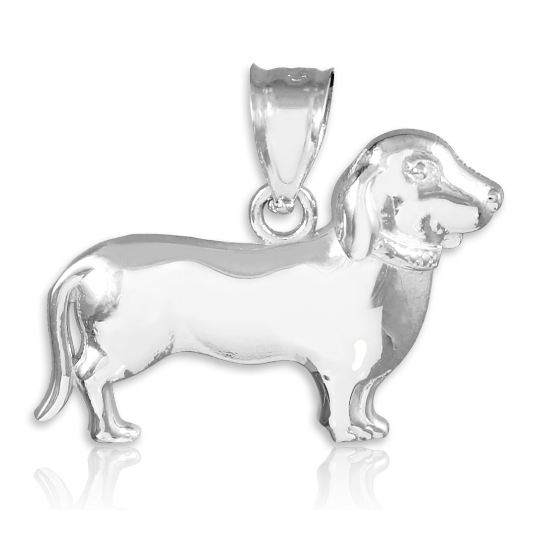 925 Sterling Silver Dachshund Pendant Necklace for Dog Lovers