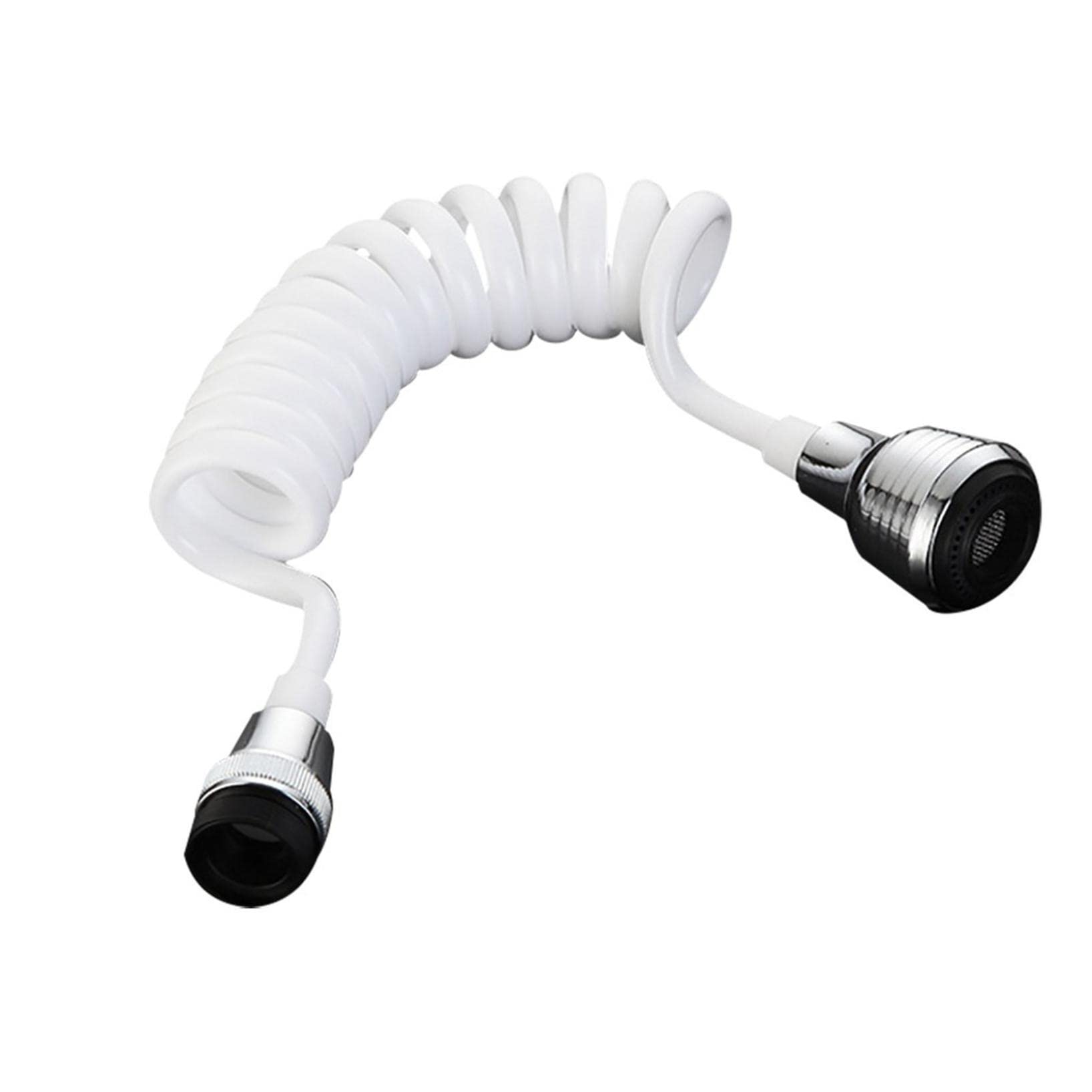 Flsofot Retractable Kitchen Faucet Extension - Portable Bubble Faucet Sprayer with Hand Shower & Hose Attachment for Sink, Dish Washing, Hair Shampoo & Pet Bathing