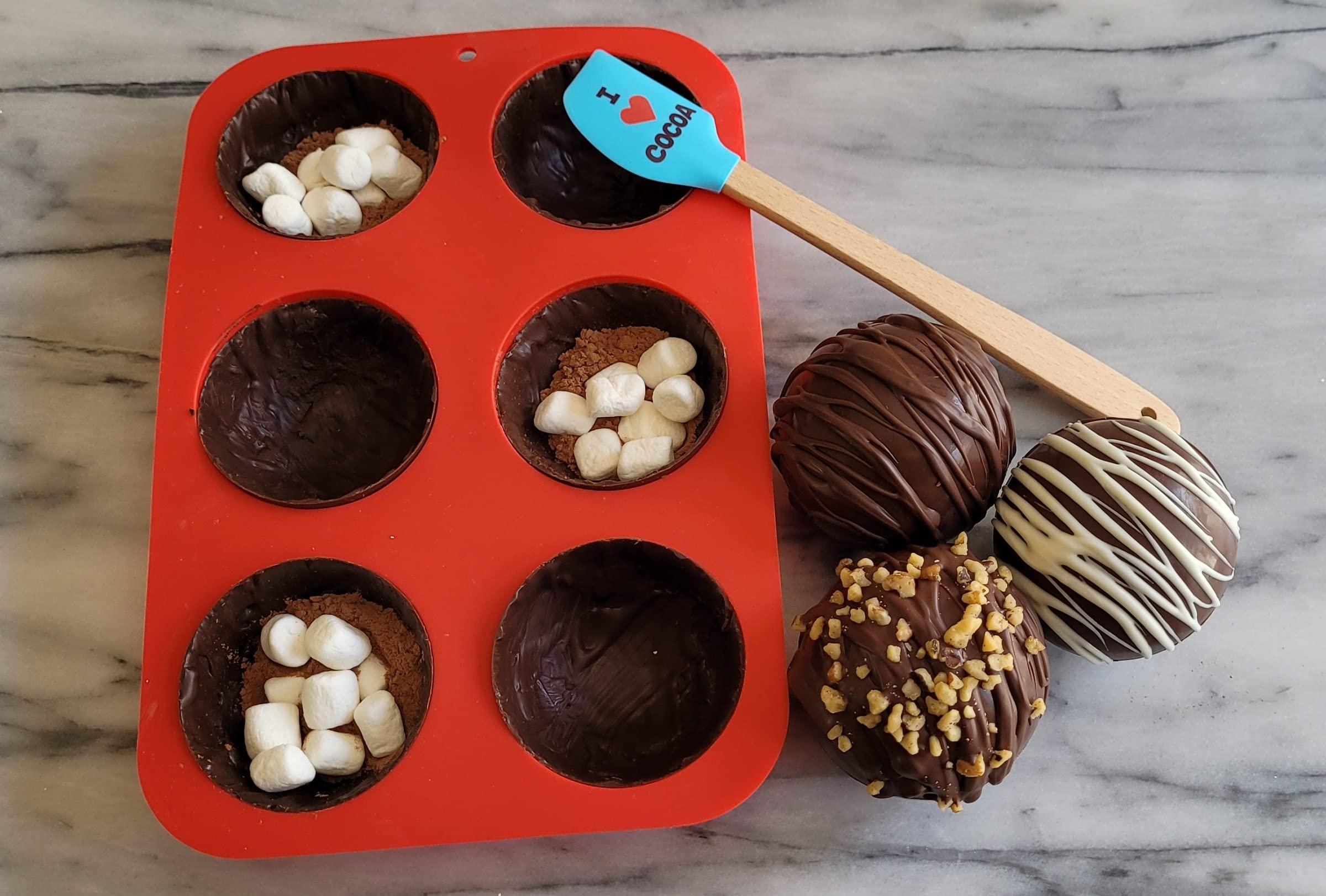Handstand Kitchen Hot Cocoa Bombs DIY Kit - Make Delicious Chocolate Bombs at Home | Perfect for Holiday Gifts, Christmas Parties & Cozy Winter Nights