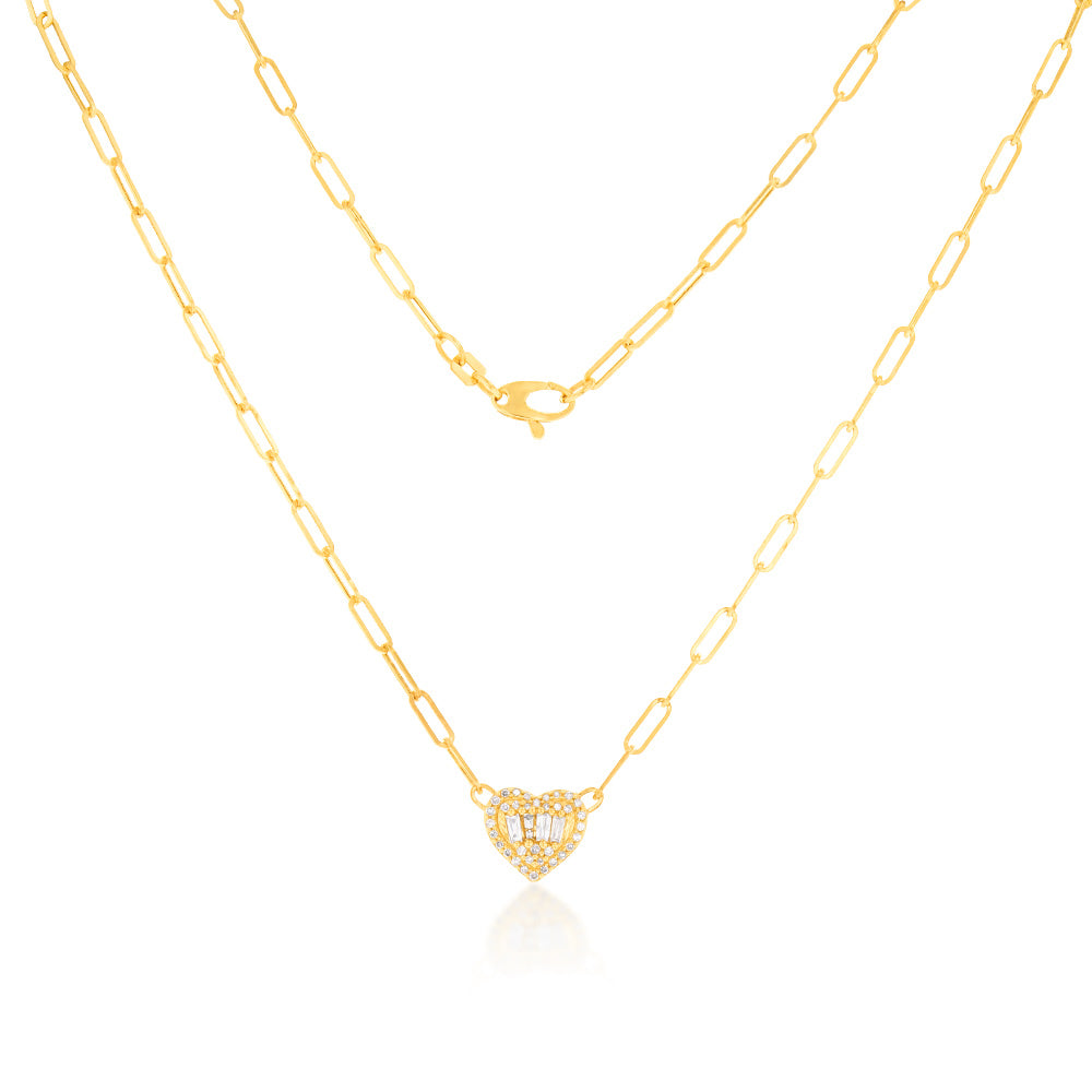 14K Yellow Gold 1/2 Carat Diamond Heart Pendant Necklace with 16 Inch Chain - Perfect for Valentine's Day Gifts & Anniversary Jewelry
