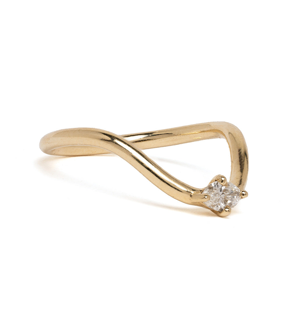Exquisite 14K Gold Beau Band Ring with Marquise Cut Diamonds - Elegant Stackable Ring for Women, Perfect for Weddings, Anniversaries & Everyday Luxury