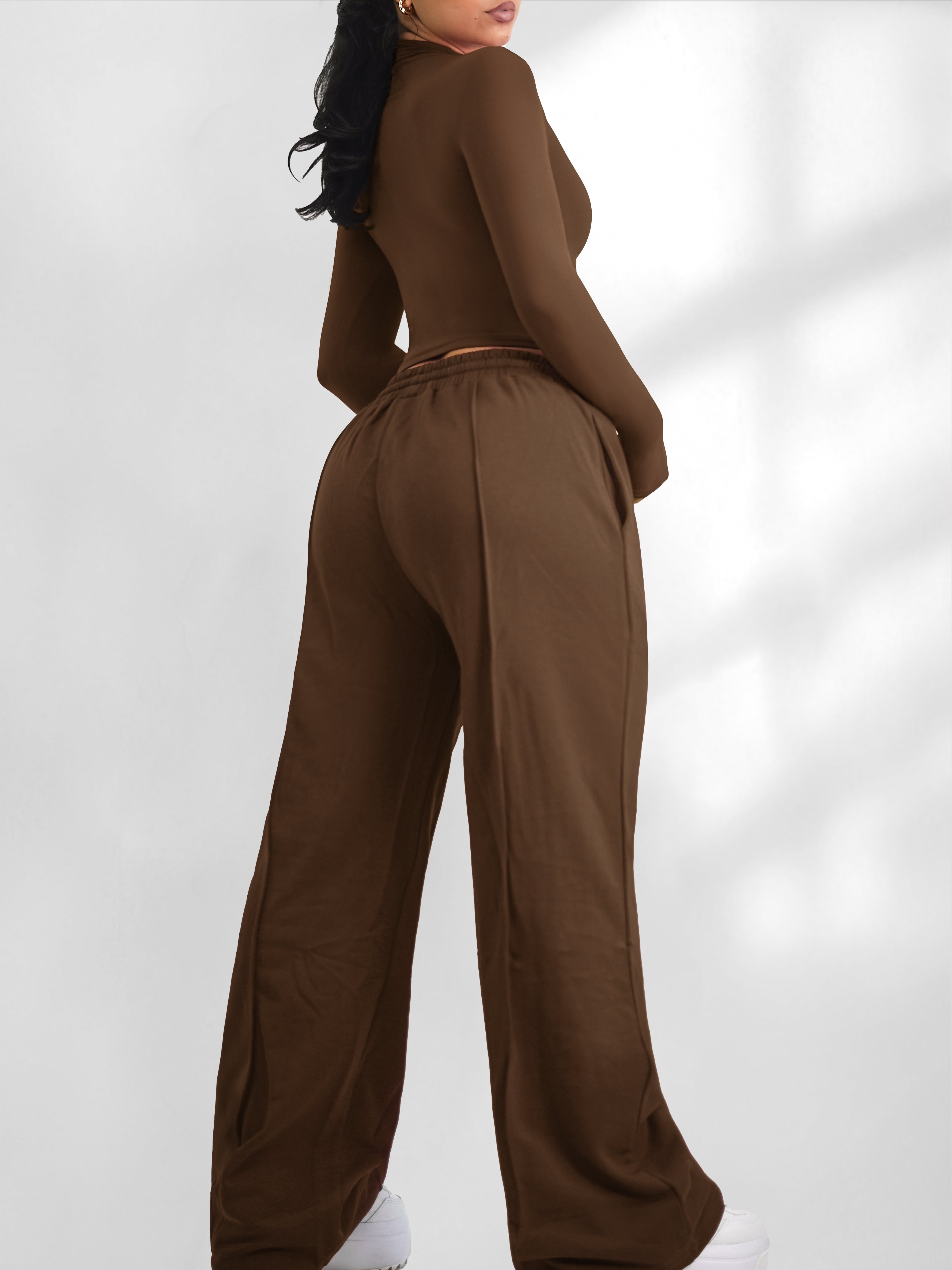 Charmed Joggers for Women - Dark Chocolate Color Comfortable Lounge Pants - Perfect for Yoga, Running, and Casual Wear