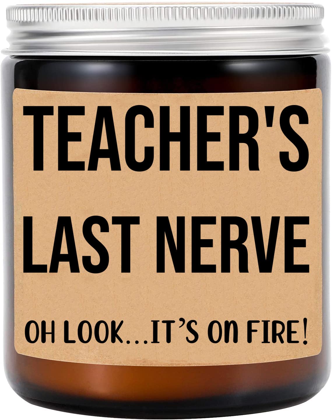 Teachers Last Nerve Candle - Best Funny Teacher Gift with Scented Wax for Classroom, Office & Home - Teacher Appreciation, Retirement & Thank You Present - Relaxing Aromatherapy Candle for Educators