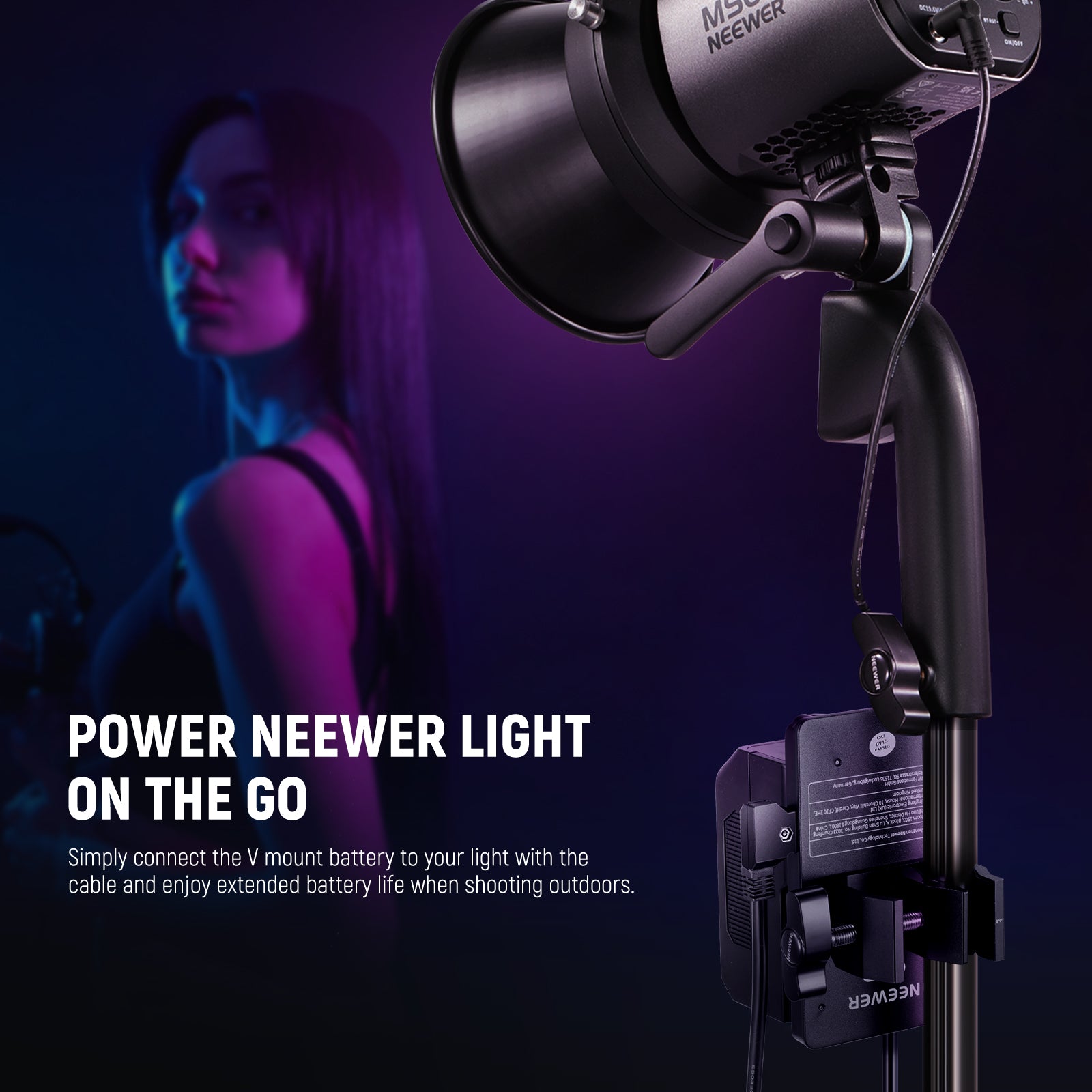 NEEWER NC010 D-Tap to DC Power Cable for MS60 MS60B MC60C MS150B LED Video Lights - Compatible with Camera Rig & Studio Lighting Setup