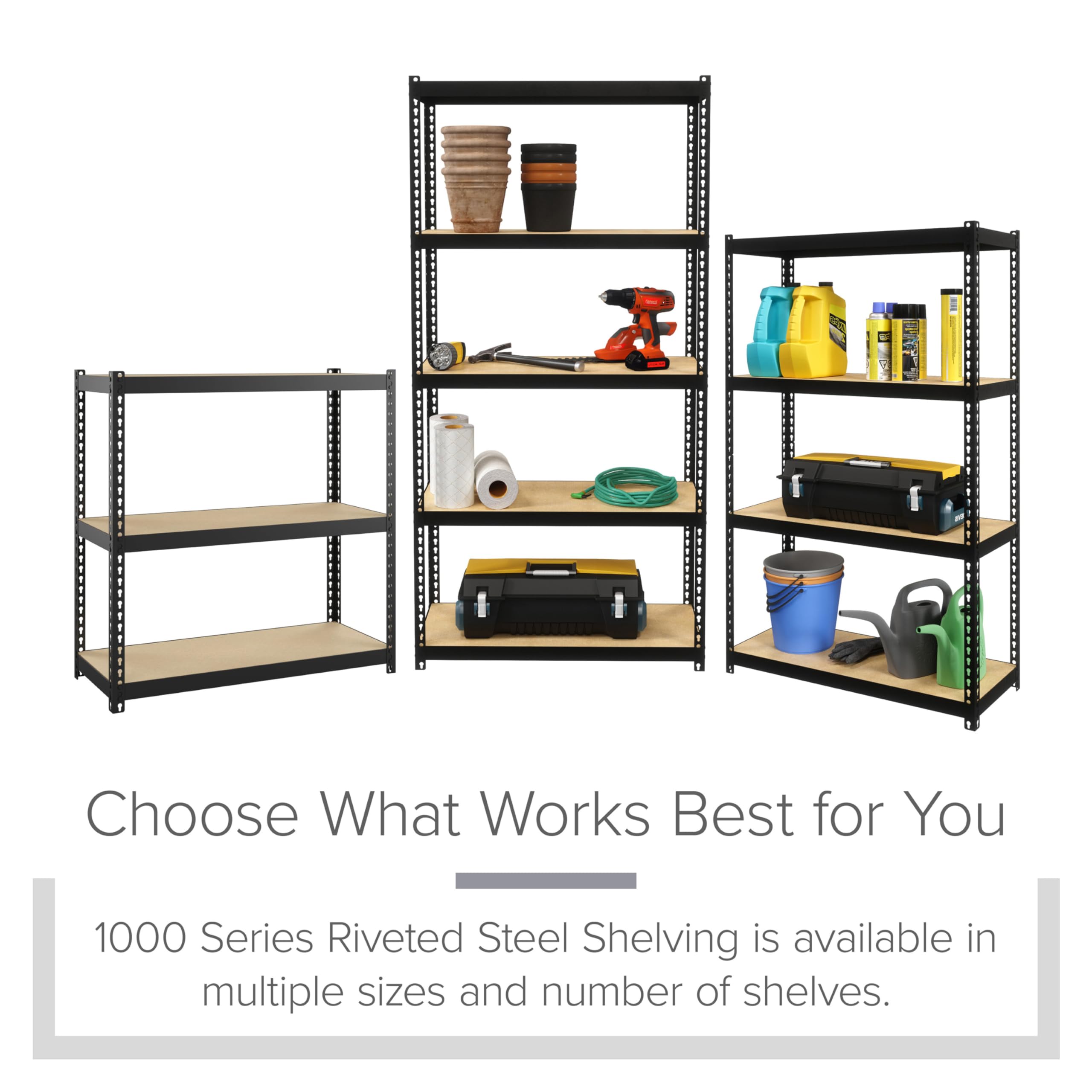 Hirsh Industries 3-Tier Heavy Duty Metal Shelving Unit - 12