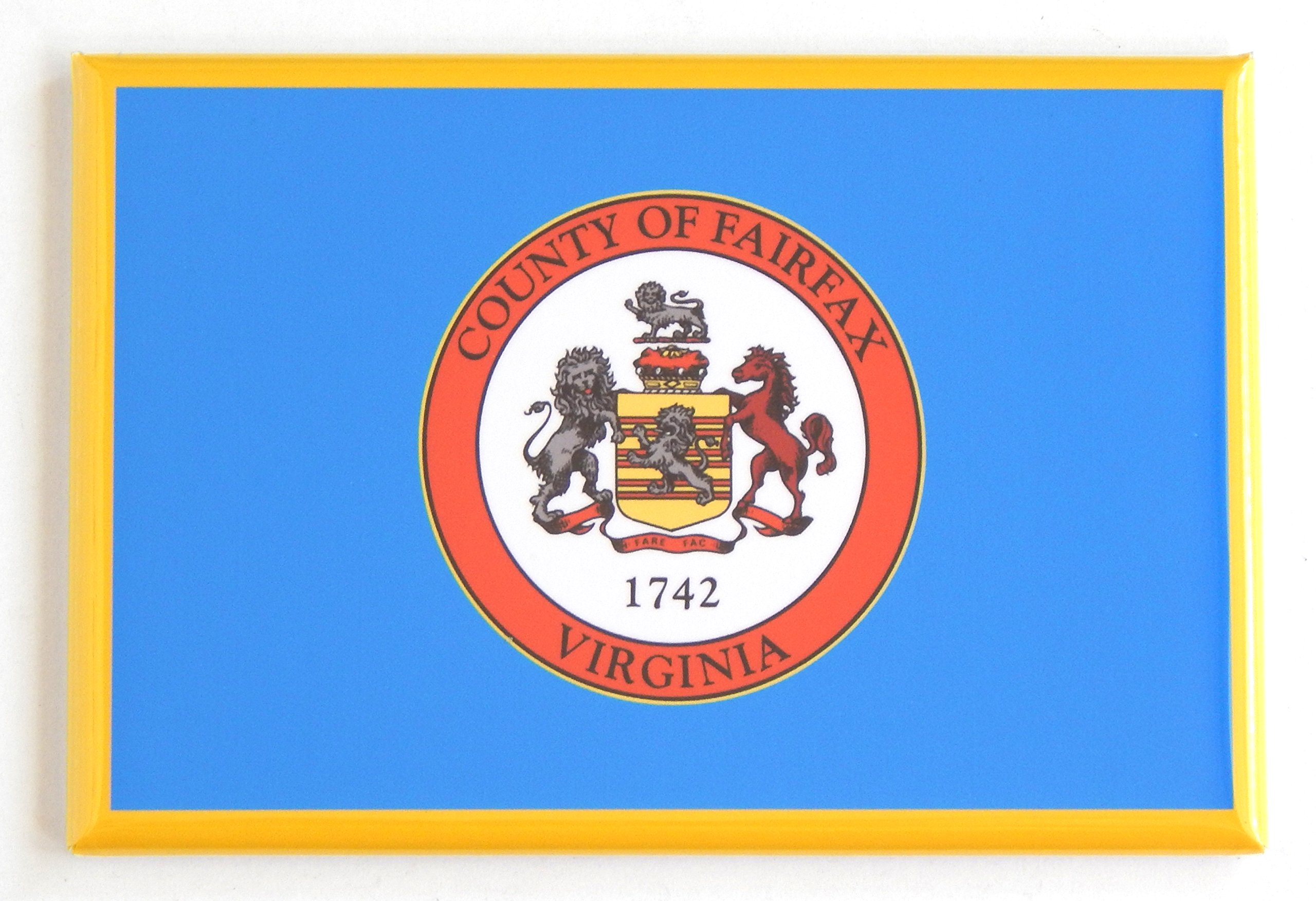 Fairfax County Virginia Flag Fridge Magnet - 1.75 x 2.75 Inch Collectible Souvenir - Perfect for Refrigerators, Lockers & Office Decor