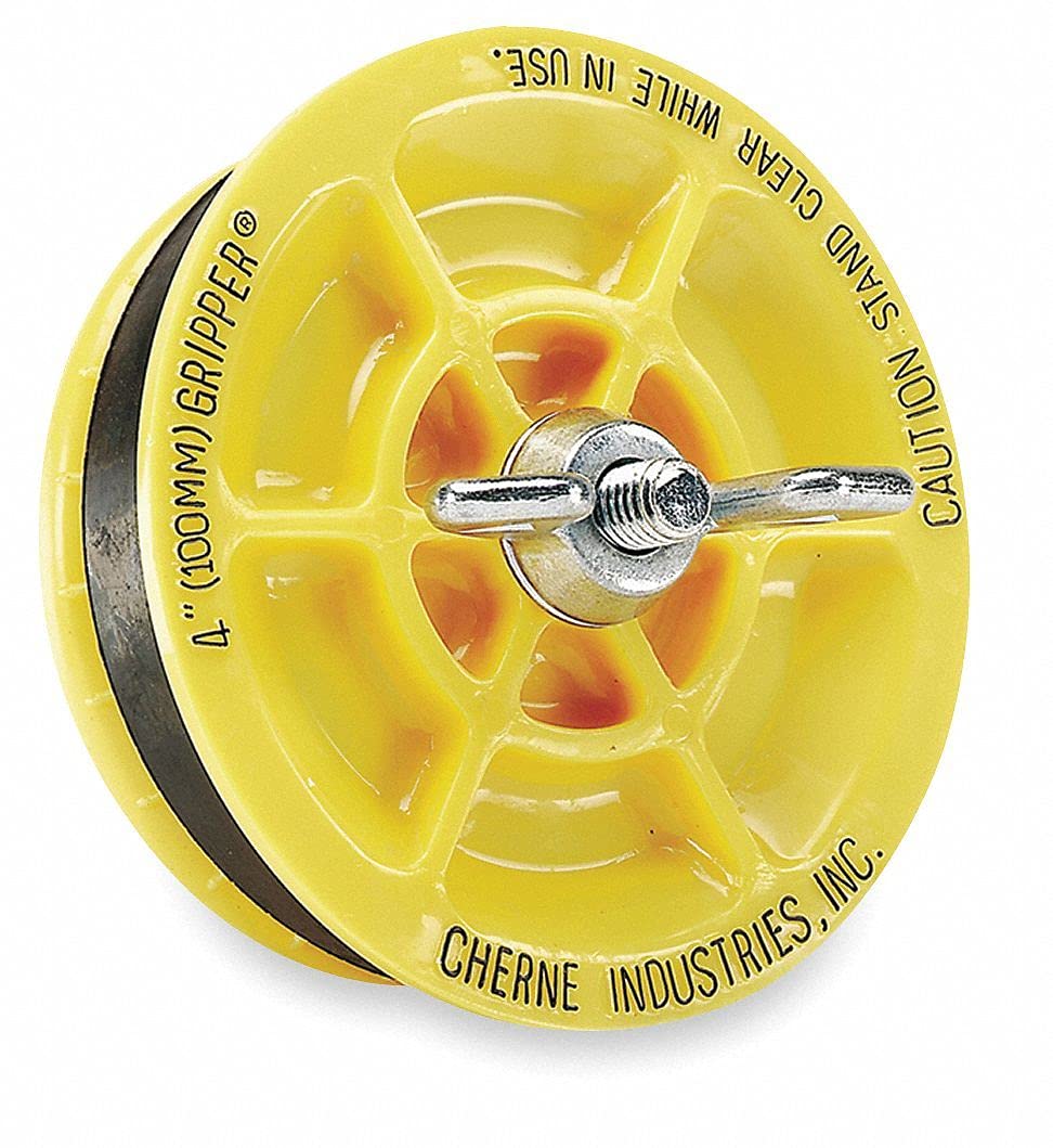 Cherne Industries 4 Inch ABS Plastic Mechanical Pipe Plug with Rubber Seal - 2 Pack (270296) - Ideal for Plumbing, Drain Testing, and Pipe Maintenance