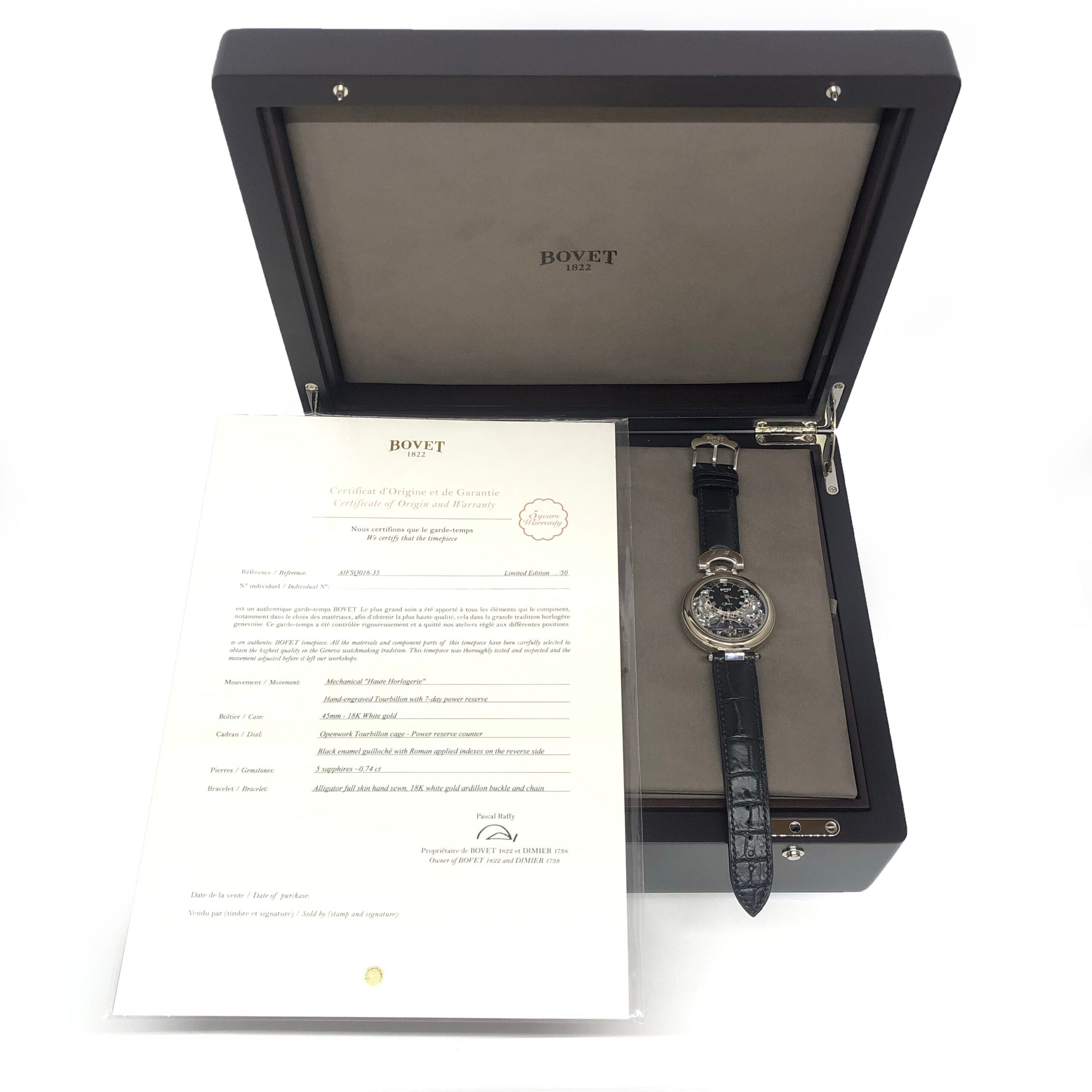 Bovet Fleurier Amadeo 7-Day Power Reserve Skeleton Tourbillon Watch in 18K White Gold - Luxury Dress Watch for Gala Events & Collectors