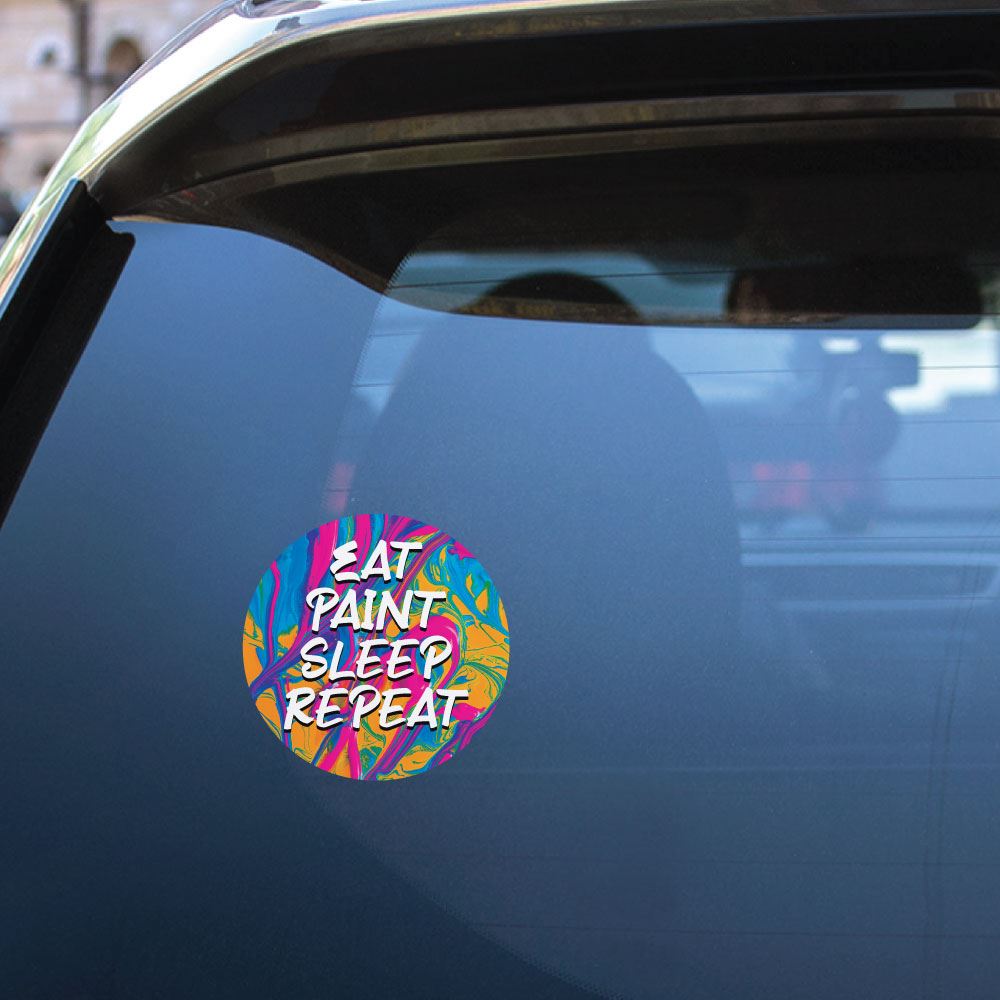 Eat Paint Sleep Repeat Sticker Decal - Waterproof Vinyl Decal for Laptops, Water Bottles & DIY Crafts - Perfect for Artists, Students & Creative Enthusiasts