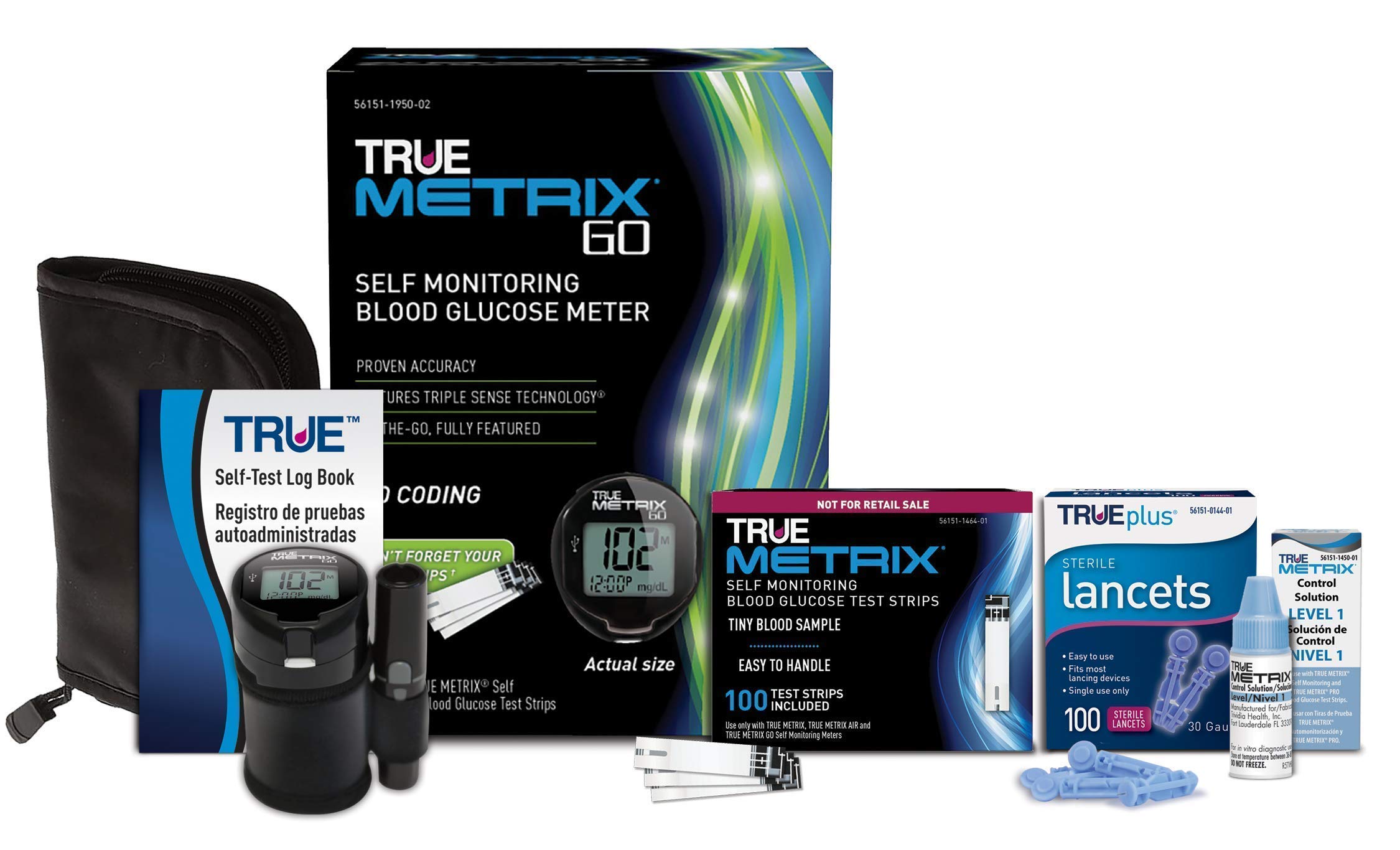 TRUE METRIX® GO Blood Glucose Monitoring Starter Kit with 200 Test Strips (2x100ct) - Accurate Diabetes Testing for Home Use | Perfect for Daily Glucose Tracking & Health Management