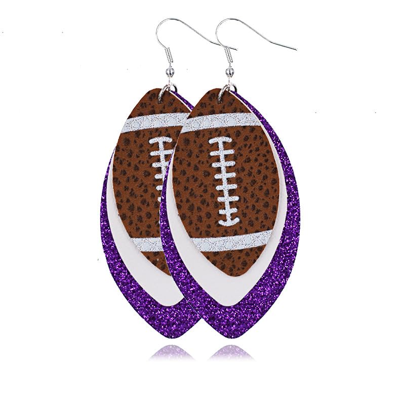 Stylish Football Stud Earrings for Women - Cute Beaded Sports Jewelry Gift for Female Athletes & Football Fans - Perfect for Game Day, Parties & Casual Wear
