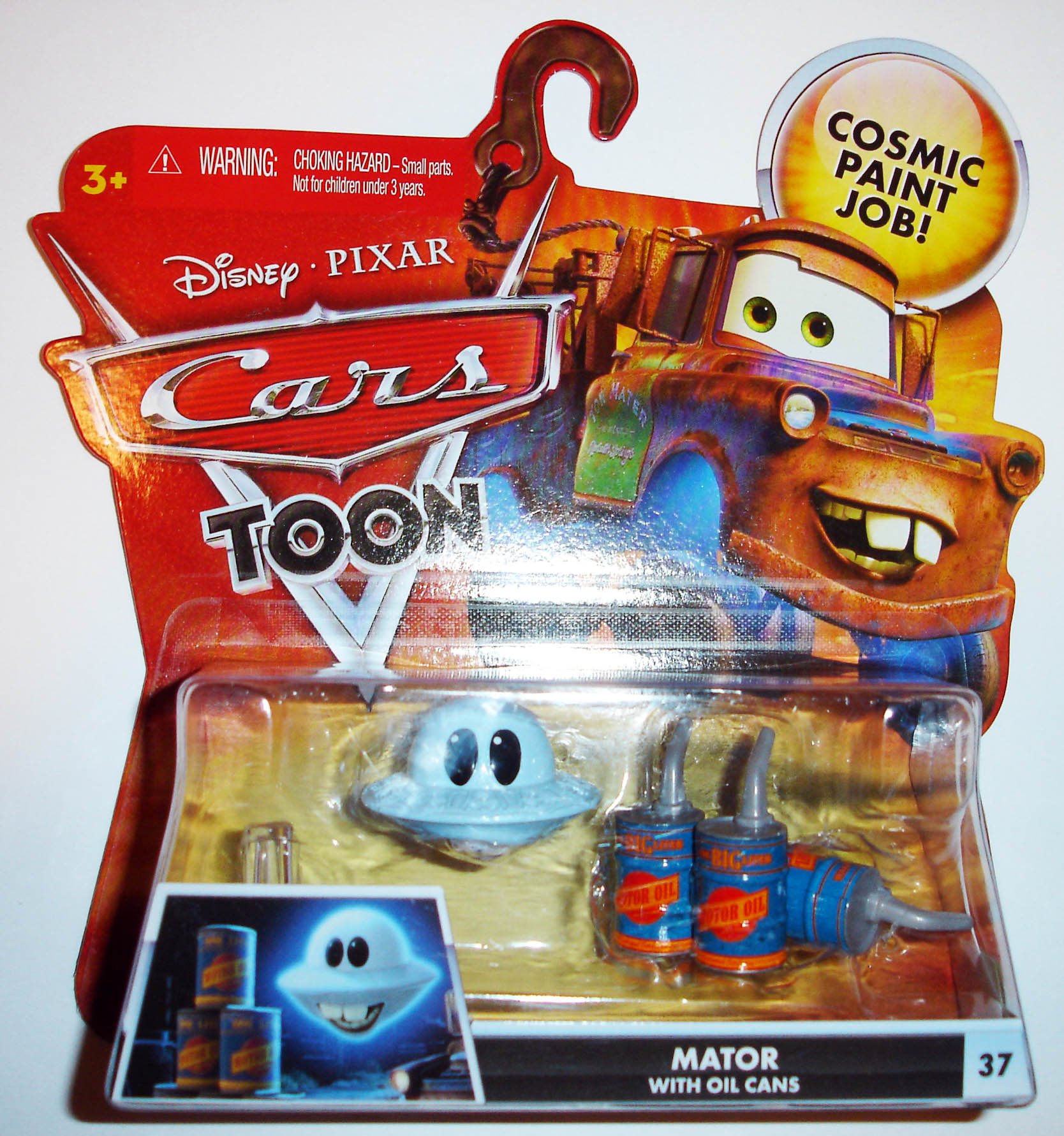 Disney Pixar Cars Toon 155 Die Cast Mator Toy Car with Oil Cans - Collectible Metal Vehicle for Kids & Movie Fans - Perfect for Playtime, Display & Gifts