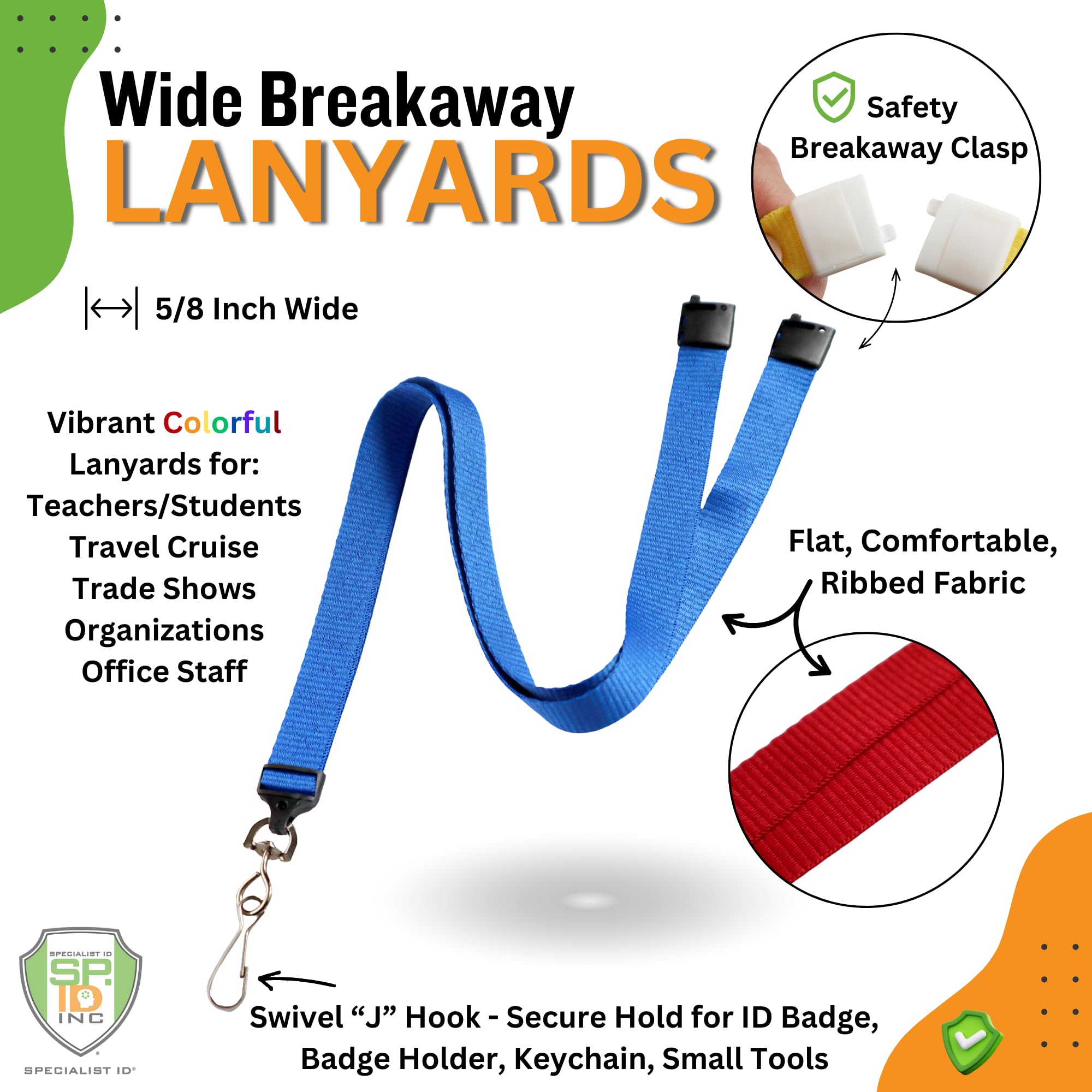 Premium ID Lanyard with Breakaway Clasp - 5/8