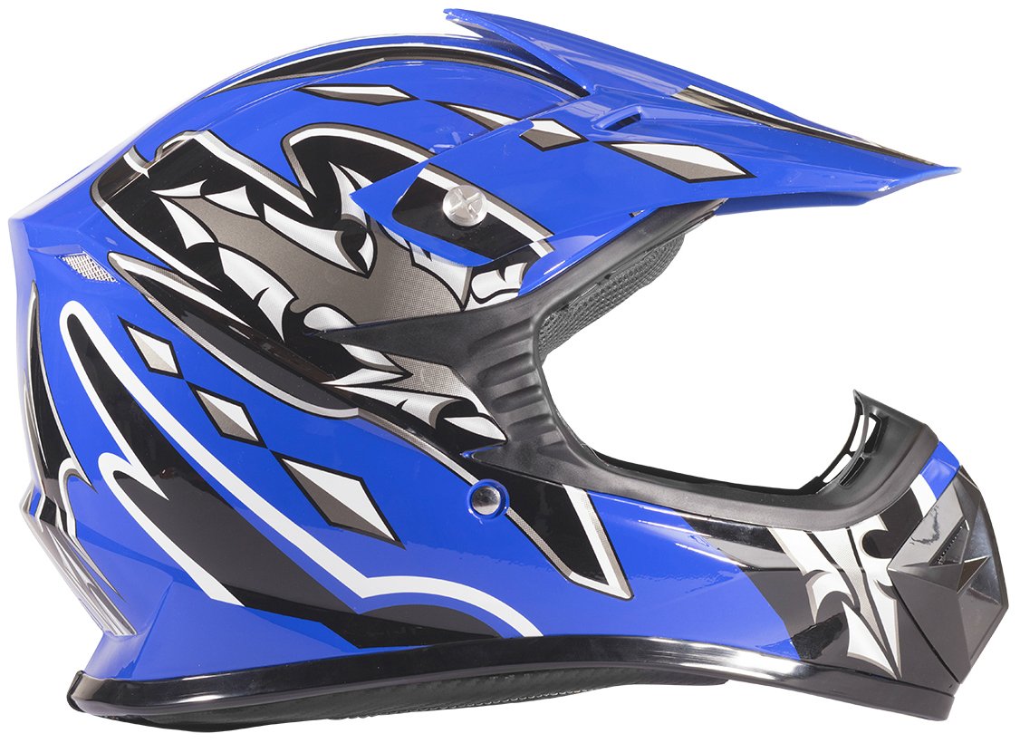 Typhoon Kids Pee Wee Off-Road Motocross Gear Set - Youth MX Helmet, Gloves, Goggles & Chest Protector (Blue, Medium) | Perfect for Dirt Bike Racing & Trail Riding