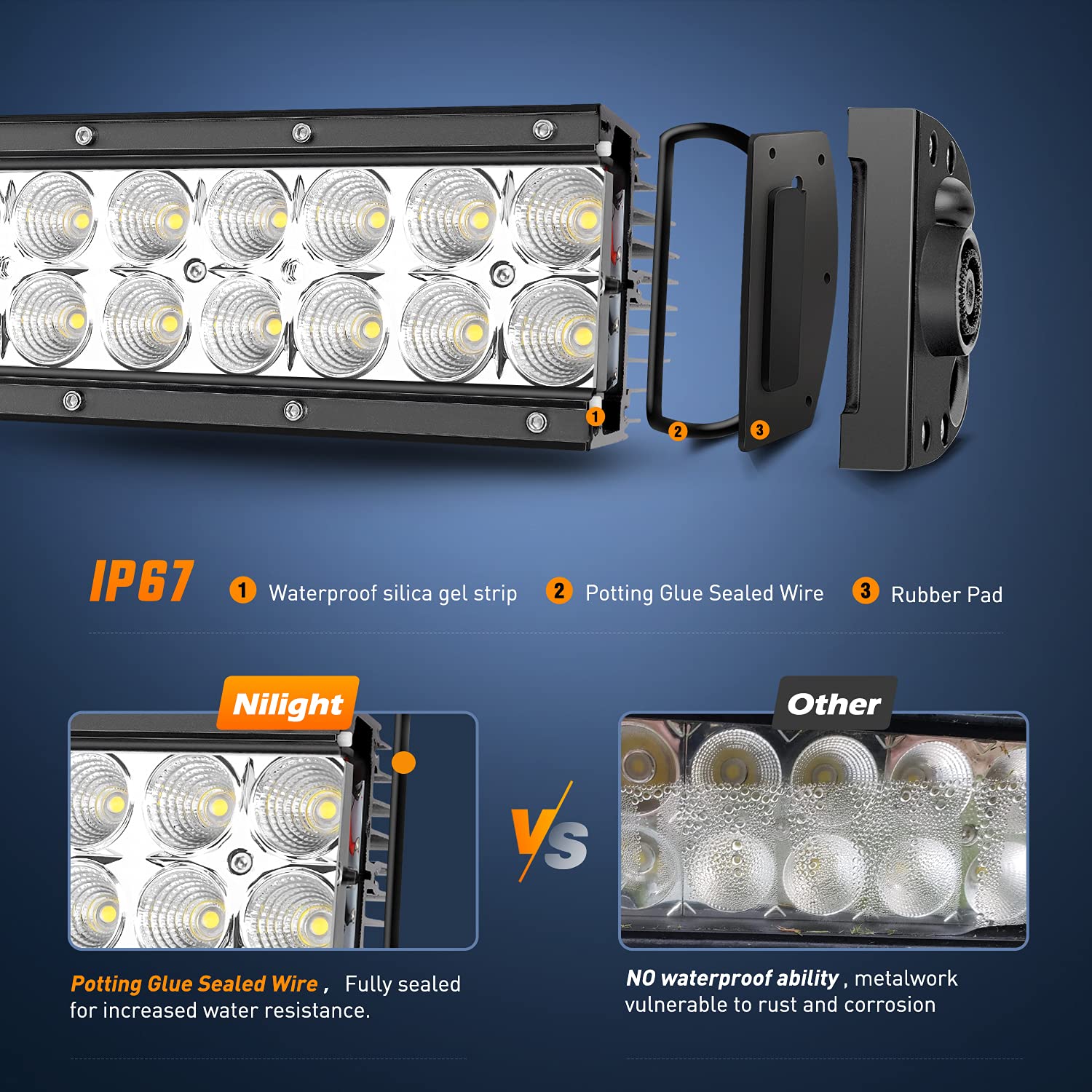 Nilight 32 Inch 180W LED Light Bar - Spot Flood Combo Off Road Lights with 5-Pin Rocker Switch & Wiring Harness Kit - 12V Waterproof for Trucks, ATVs, UTVs - 2 Year Warranty (ZH079, Clear White) - Perfect for Off-Roading, Camping & Emergency Lighting