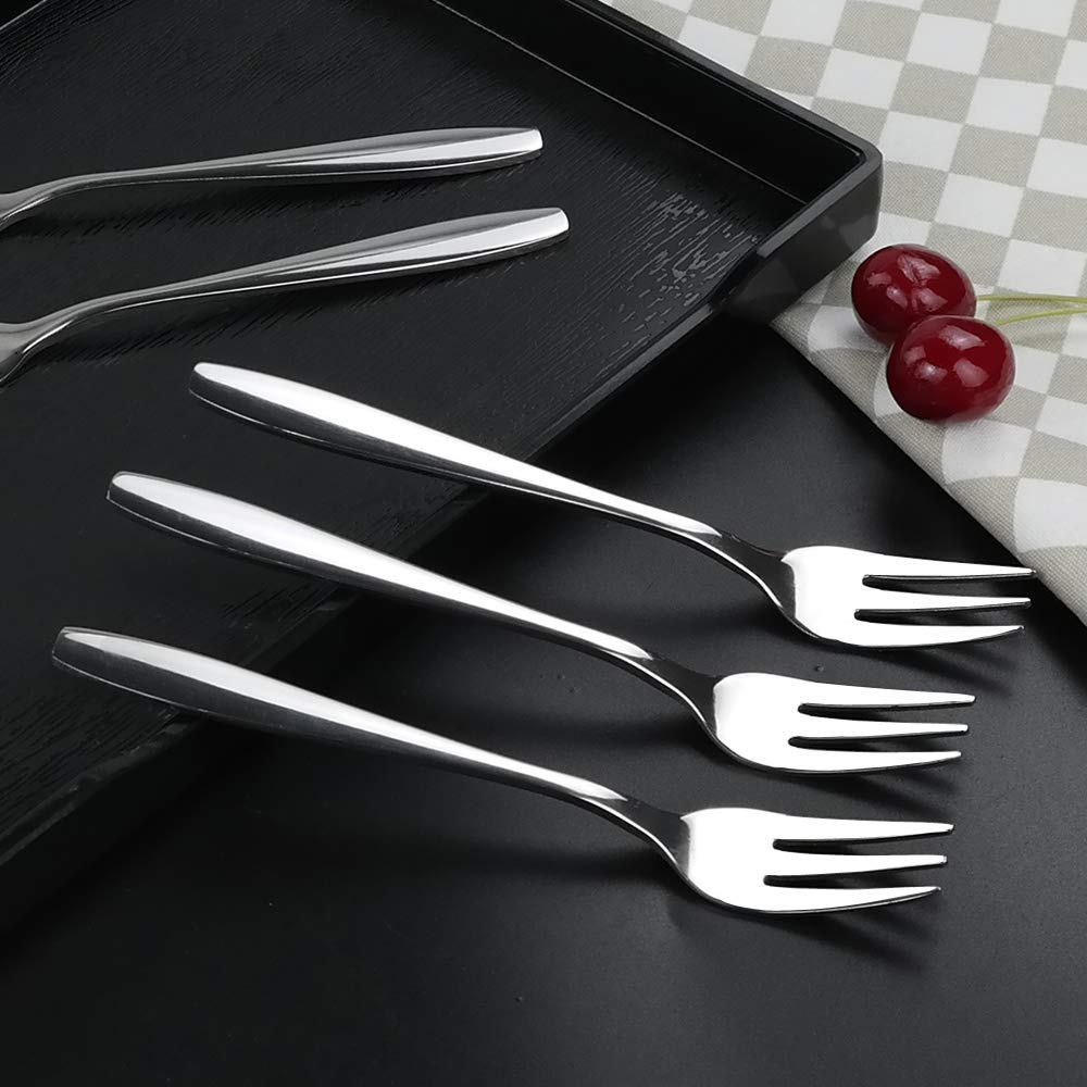 Ggbin 12-Piece Stainless Steel Tasting Forks Set - 6 Inch 3-Tine Appetizer Forks for Cheese, Desserts, Cocktail Parties & Catering Events