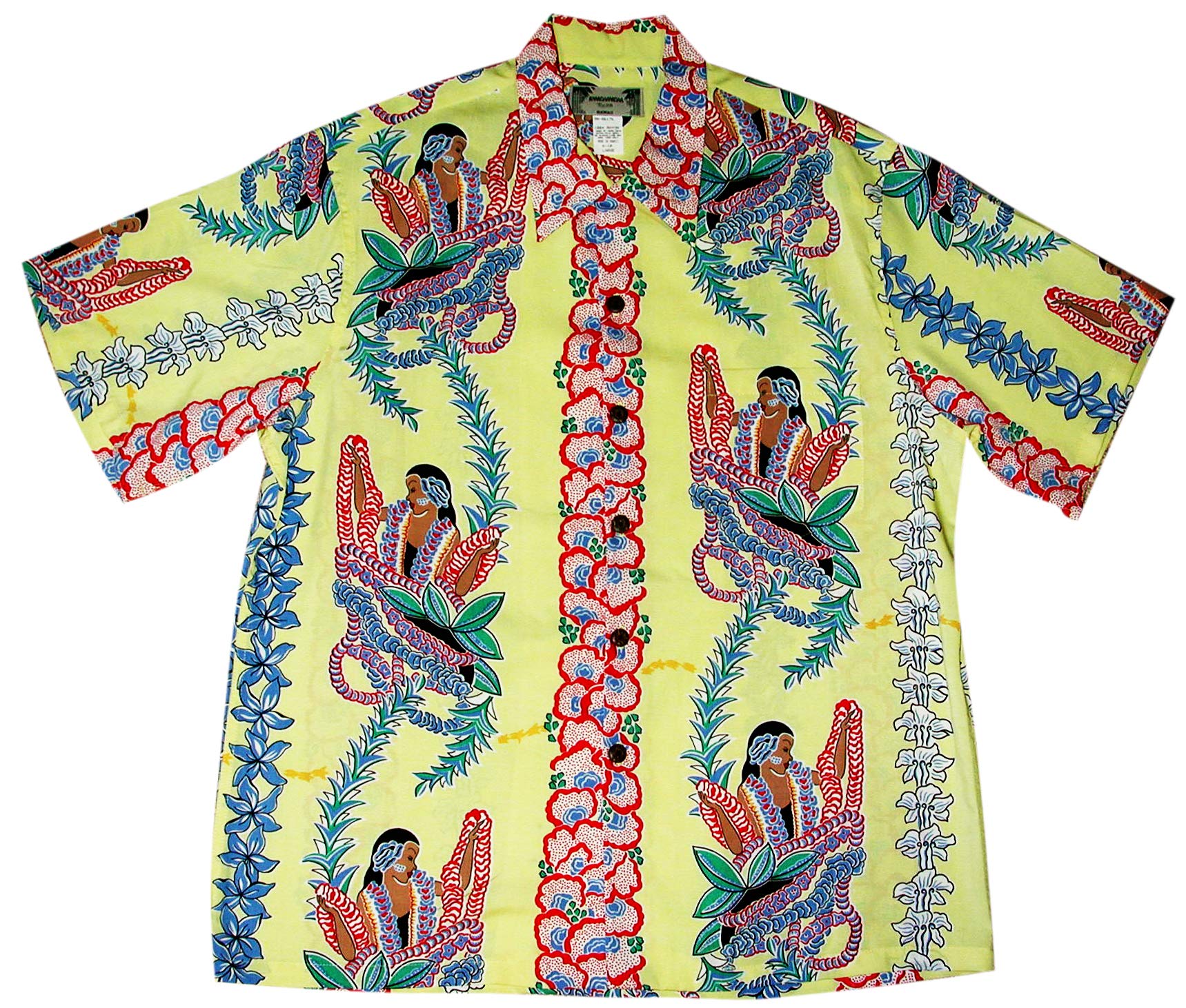 Vintage Hawaiian Aloha Shirt for Men - Lei Lady Kamehameha Rayon Hawaiian Shirt - Perfect for Beach Parties, Luau Events & Summer Vacations