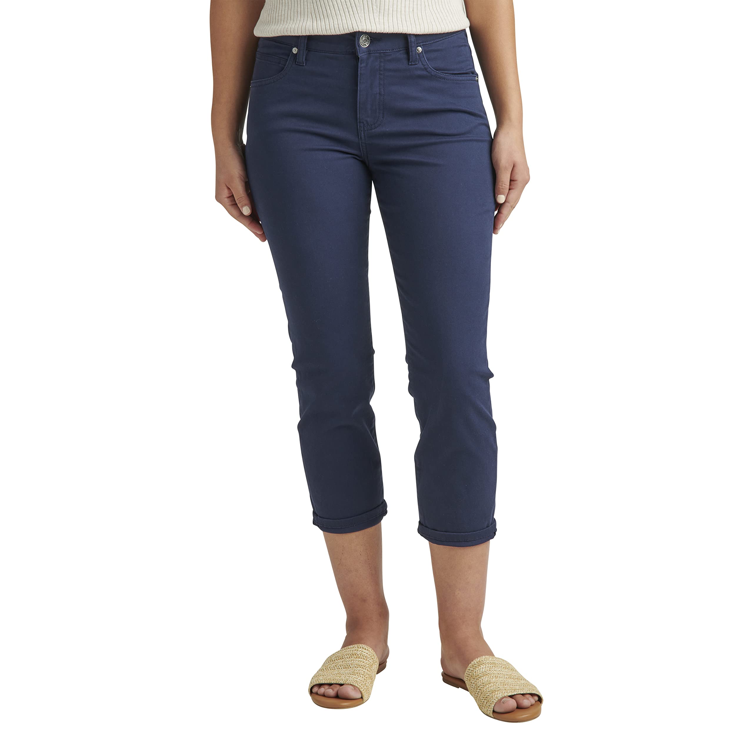 Jag Jeans Women's Cecilia Mid Rise Capri Pants - Stretch Denim, Comfort Fit, Casual & Work Wear for Everyday Style