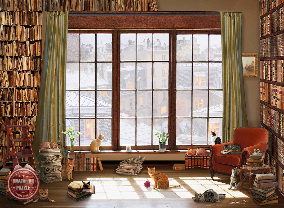 Anatolian Puzzle - Window Cats, 1000 Piece Jigsaw Puzzle for Adults, Challenging Cat-Themed Puzzle Game #1065 | Perfect for Family Game Night & Home Decor