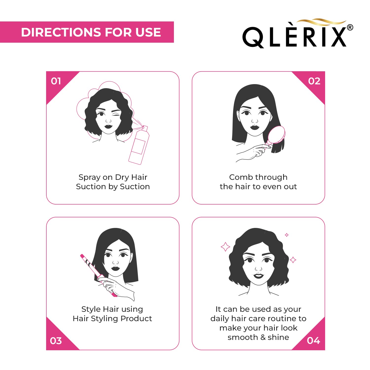 QLERIX Premium Keratin & Argan Oil Heat Protectant Hair Spray - Sulfate & Paraben Free Styling & Straightening Spray for Men & Women | Salon-Quality Protection for Blowouts, Flat Ironing & Daily Styling