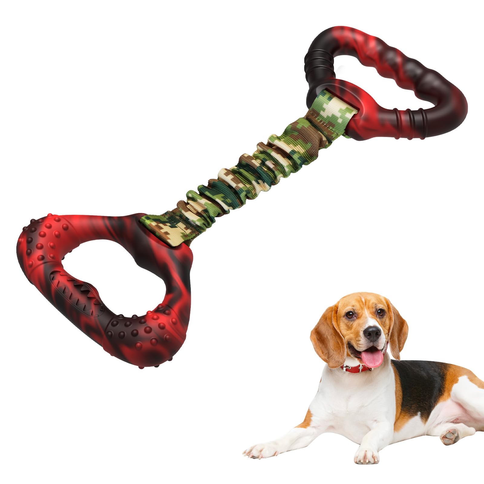 Durable Dog Chew Toys for Aggressive Chewers - Heavy-Duty Interactive Tug & Rope Toy for Large Dogs, Bungee Chew Toy for Exercise & Training - Perfect for Playtime, Teething Relief & Bonding Activities
