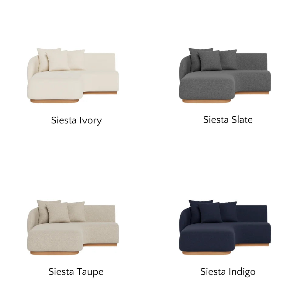 Como Outdoor Curved Chaise Left Sectional Sofa - Waterproof Patio Lounge Furniture for Poolside, Garden & Backyard Relaxation