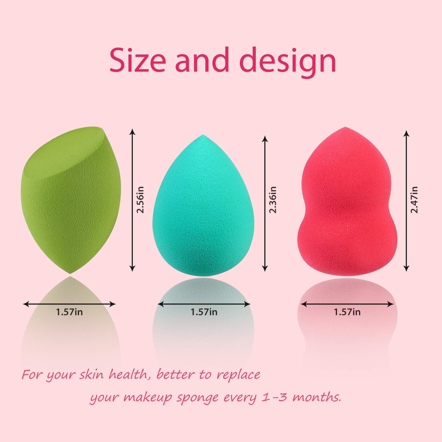 Premium 3-Piece Makeup Sponge Set with Oval Foundation Brush & Brush Cleaner - Soft Blending Beauty Sponges for Flawless Makeup Application - Perfect for Contouring, Foundation, and Concealer