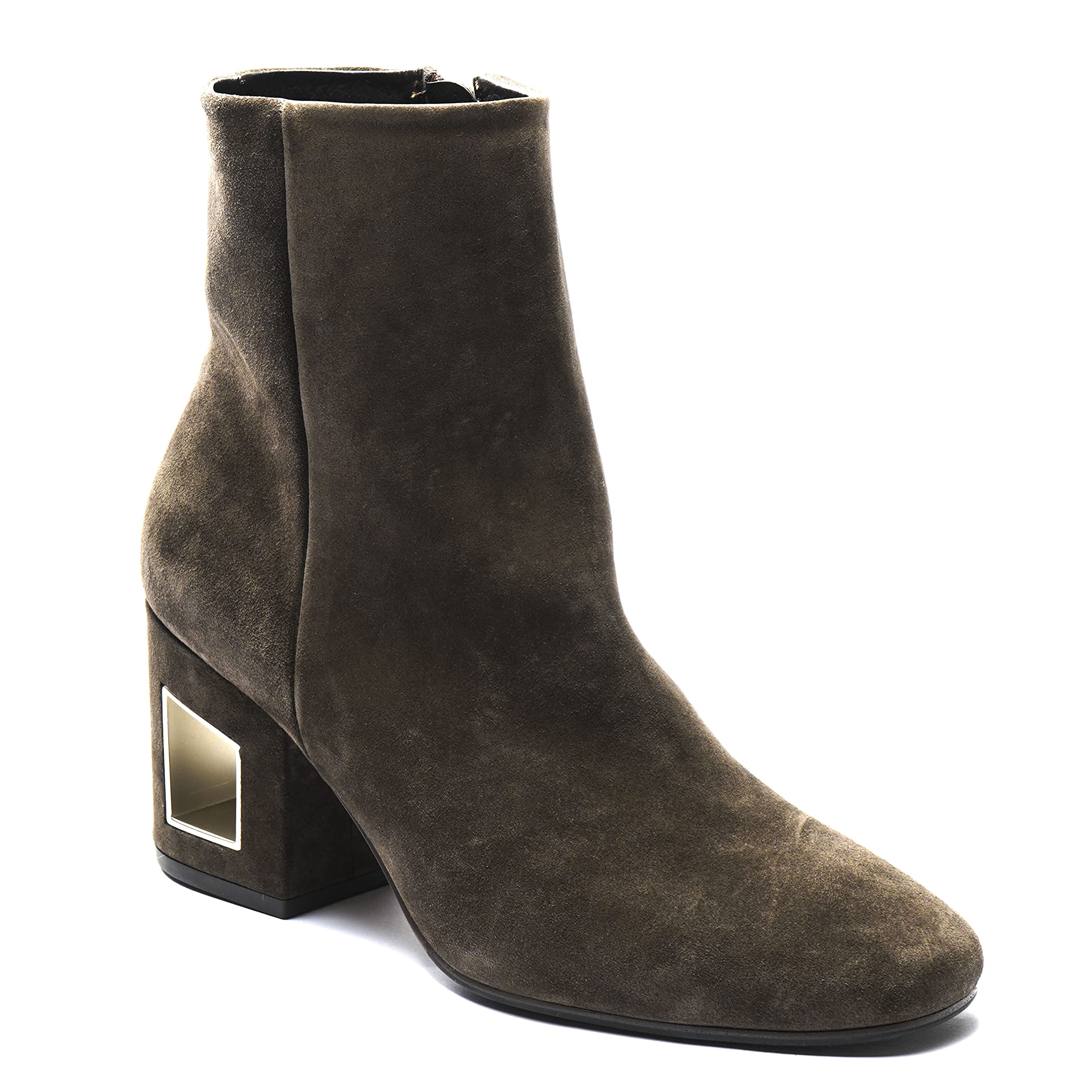 Vic Matié Women's Brown Suede Leather Boots - Breathable Openwork Ankle Booties - Size 6 US - Perfect for Fall Fashion & Casual Outings