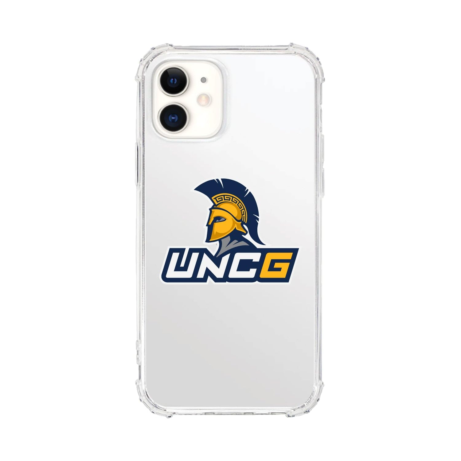 OTM Essentials Durable Phone Case for iPhone 12/12 Pro - UNC Greensboro Spartan Design, Shockproof Protection & Classic White Style | Perfect for College Students, Alumni & Everyday Use