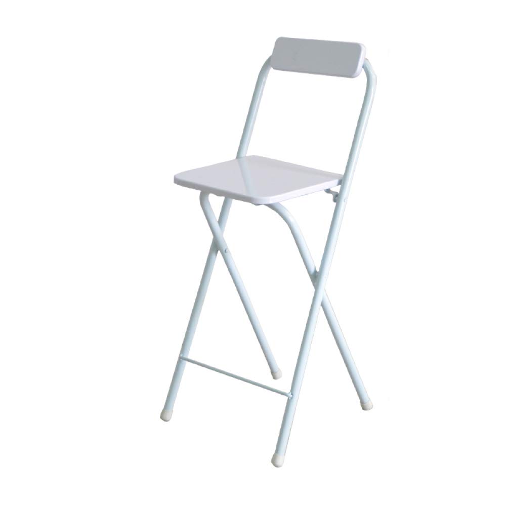 Zenggp Folding Bar Stool - Adjustable Height, Thickened Seat, Portable & Space-Saving - Perfect for Home Dining, Kitchen Counter, Outdoor BBQ & Small Space Living (White)