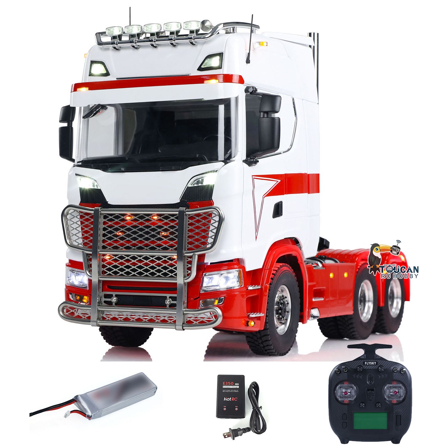 1/14 Scale ST8 RC Tractor Truck - 6x6 Metal Chassis, 2-Speed Transmission, Realistic Sound & Painted Body - Remote Control Simulation Vehicle for Hobbyists & Collectors - Perfect for Off-Road Racing, Farm Simulation & Display Models