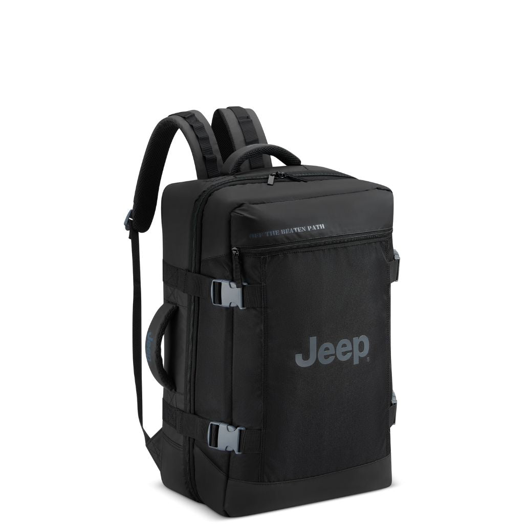 Jeep Carry On Lightweight Travel Backpack - Durable Water-Resistant Hiking Daypack for Men & Women - Perfect for Camping, Commuting & Outdoor Adventures (Black)