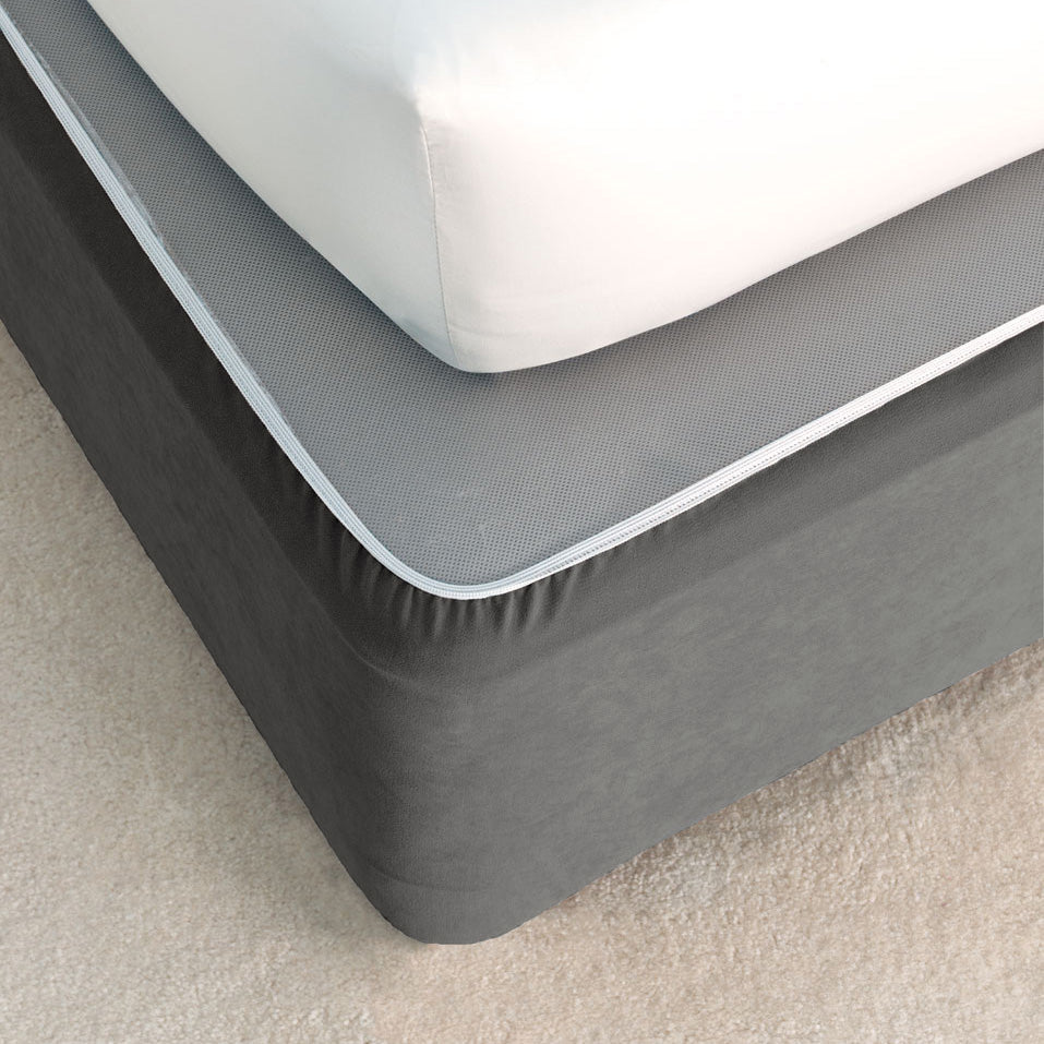 Castlerock Bed Wrap Valance for Double Bed - Elegant Bed Skirt with Hidden Storage, Perfect for Bedroom Decor & Dust Protection