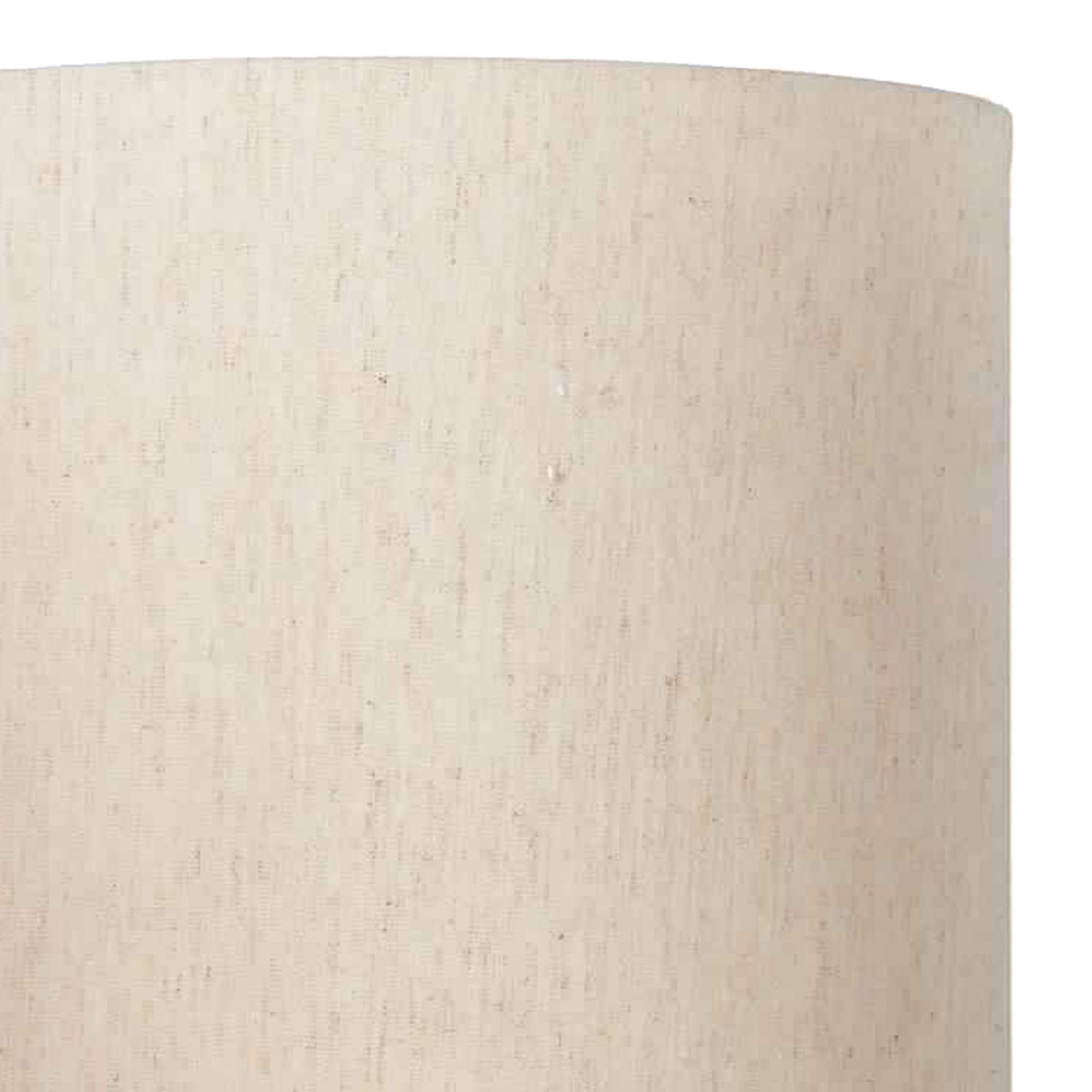 Benjara Cylindrical Seeded Glass Table Lamp with Fabric Drum Shade - Beige & Clear Glass Bedside Lamp for Living Room, Bedroom, or Office Decor