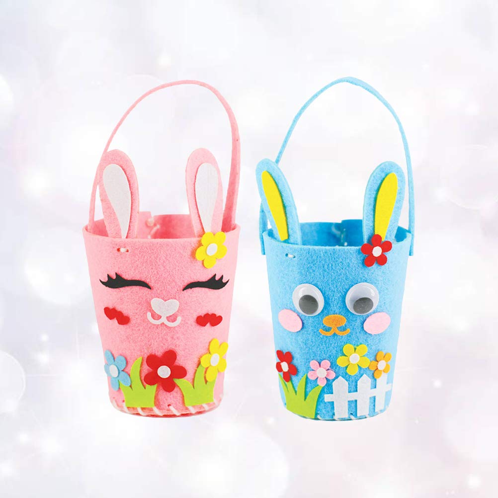 4pcs Easter Bunny Treat Bags - Pastel Colored Egg Hunt Party Favors, Candy Containers for Kids, Easter Basket Stuffers & Holiday Gift Bags - Perfect for Easter Egg Hunts, Classroom Treats & Spring Celebrations