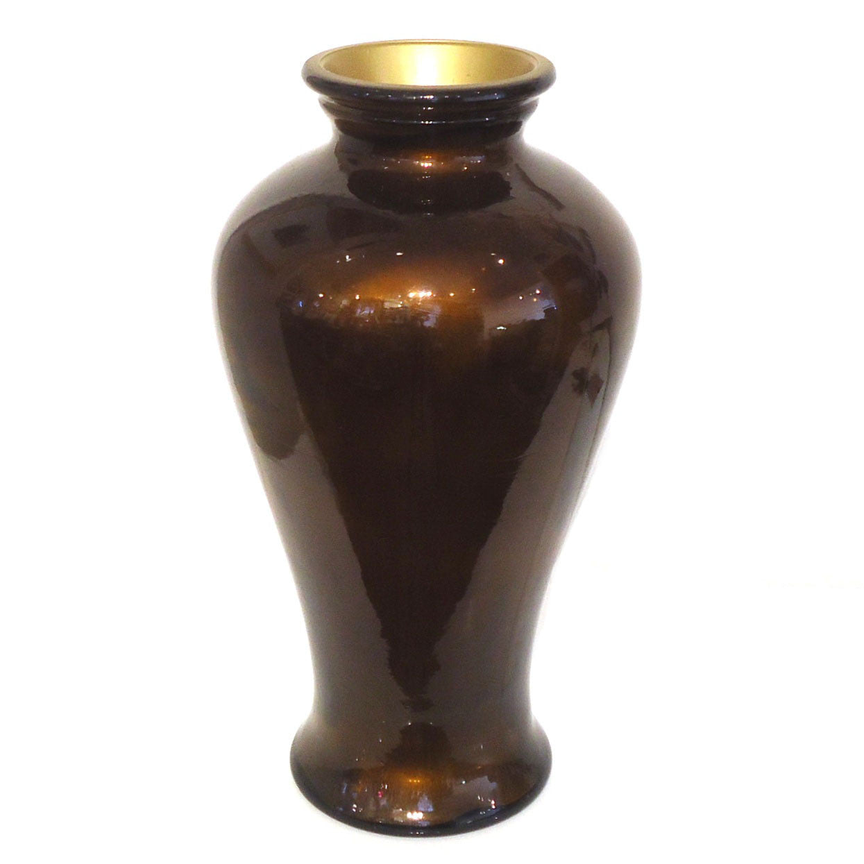 Elegant Cognac Glass Vase - Handcrafted Decorative Centerpiece for Home, Wedding & Office Decor - Perfect for Flowers, Candles or Tabletop Display